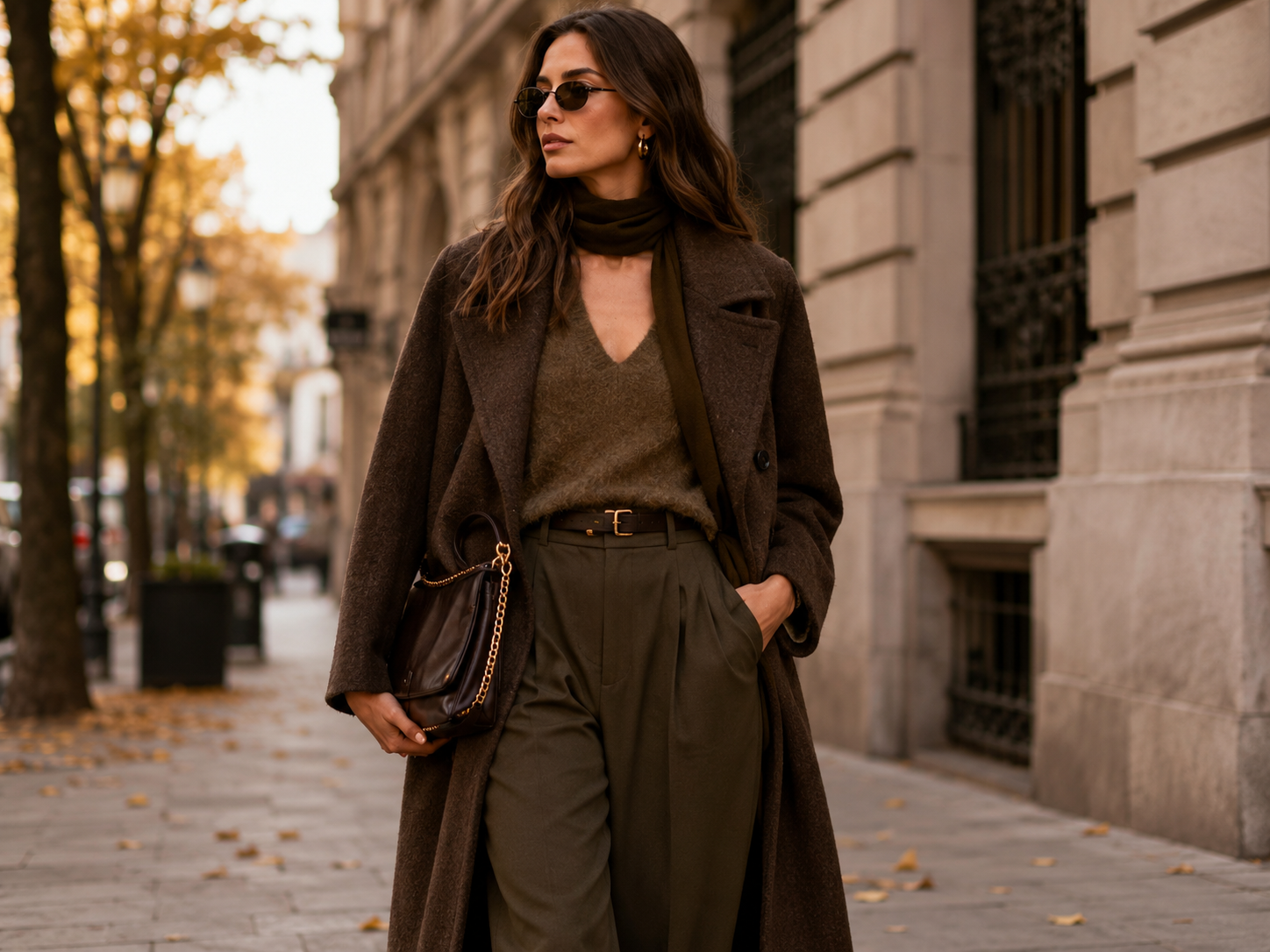 Fall 2026 women’s fashion trend report with chocolate brown tailoring and autumn accessories