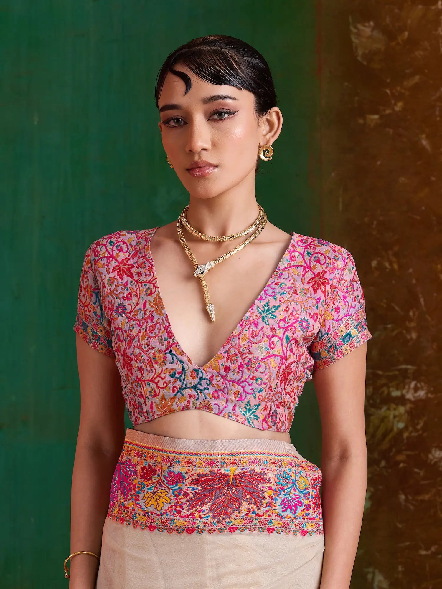 Off White Cotton Pashmina Weaving Saree