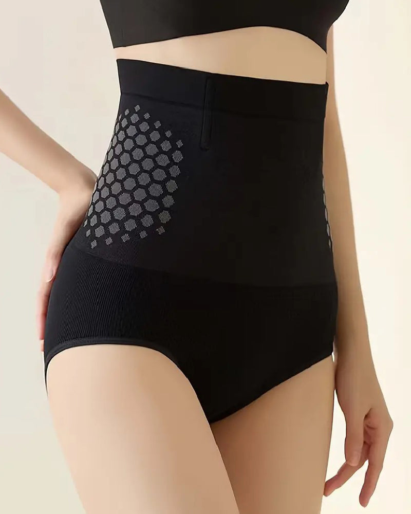 Women's Magnetic Therapy Warm Uterus Panties Seamless High Waist Abdomen Control Briefs - By Qivii