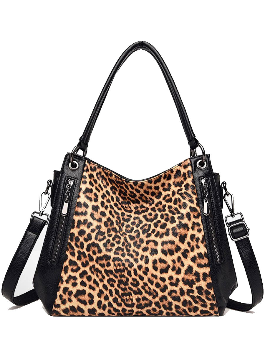 Casual Leopard Print Zebra Shoulder Bag - By Qivii