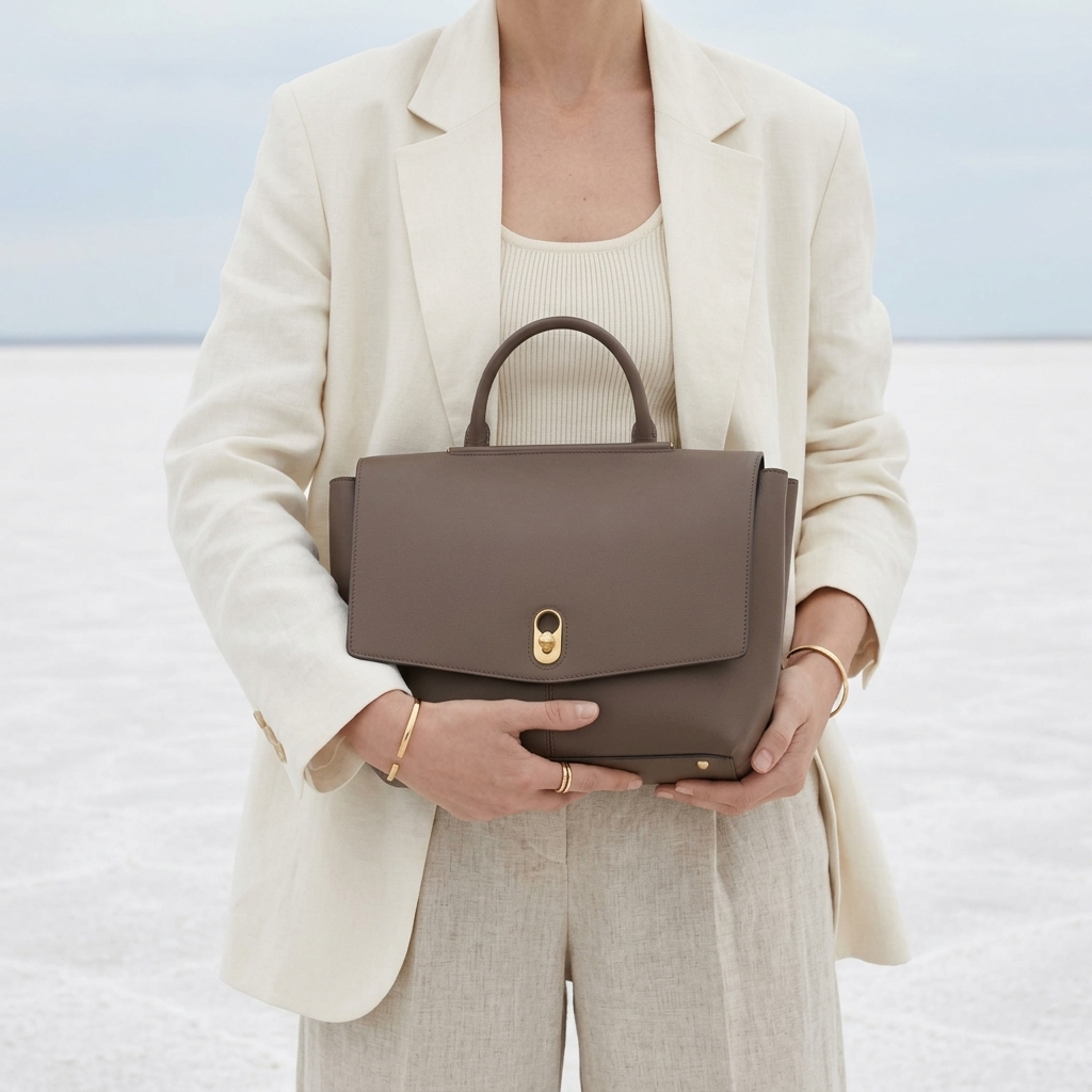 The Marlowe Top Handle in Pure Leather - By Qivii