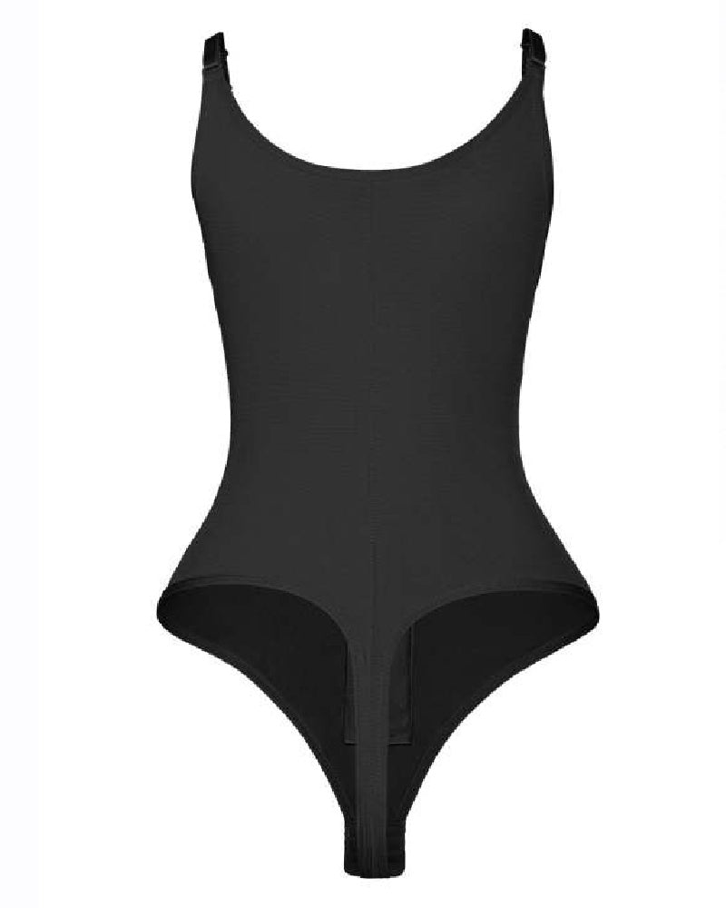 Women's Sexy Tummy Control Open Bust Body Shaper Zipper Plus Size Thong Shapewear - By Qivii