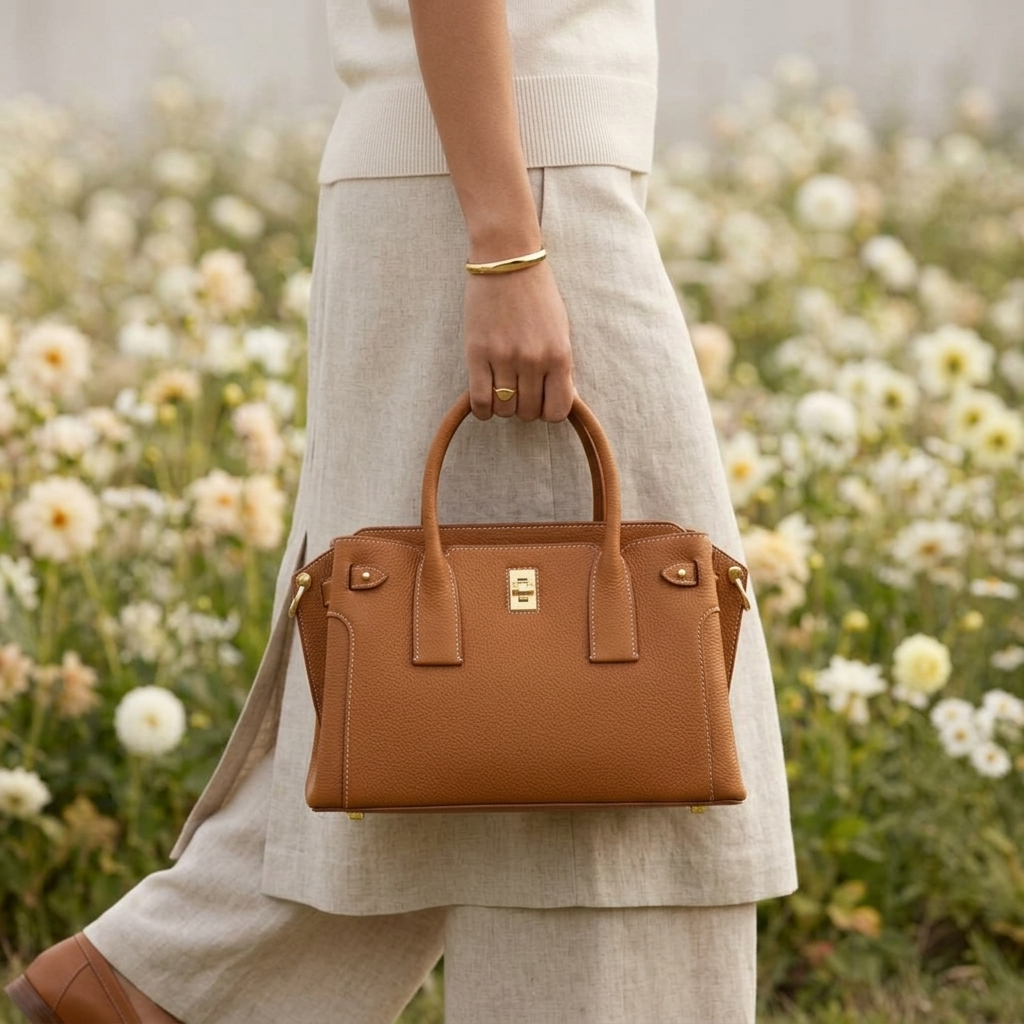 Monica Bag in Pure Leather - By Qivii