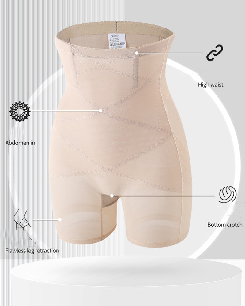 Mesh High Waist Tummy Control Underwear Postpartum Recovery Slimming Shaping Shorts - By Qivii