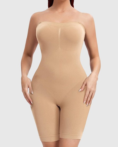 Slimming Sleeveless Bodysuit With Removable Shoulder Strap - By Qivii