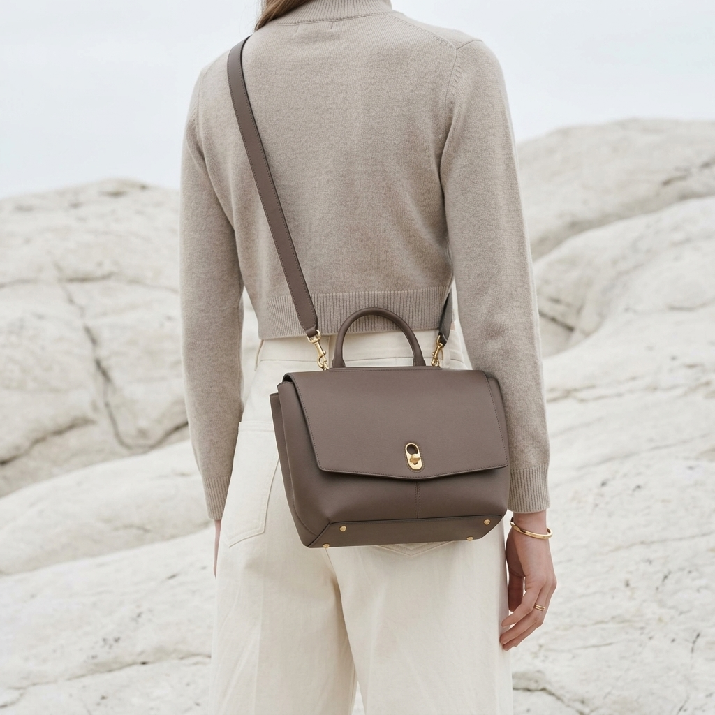 The Marlowe Top Handle in Pure Leather - By Qivii