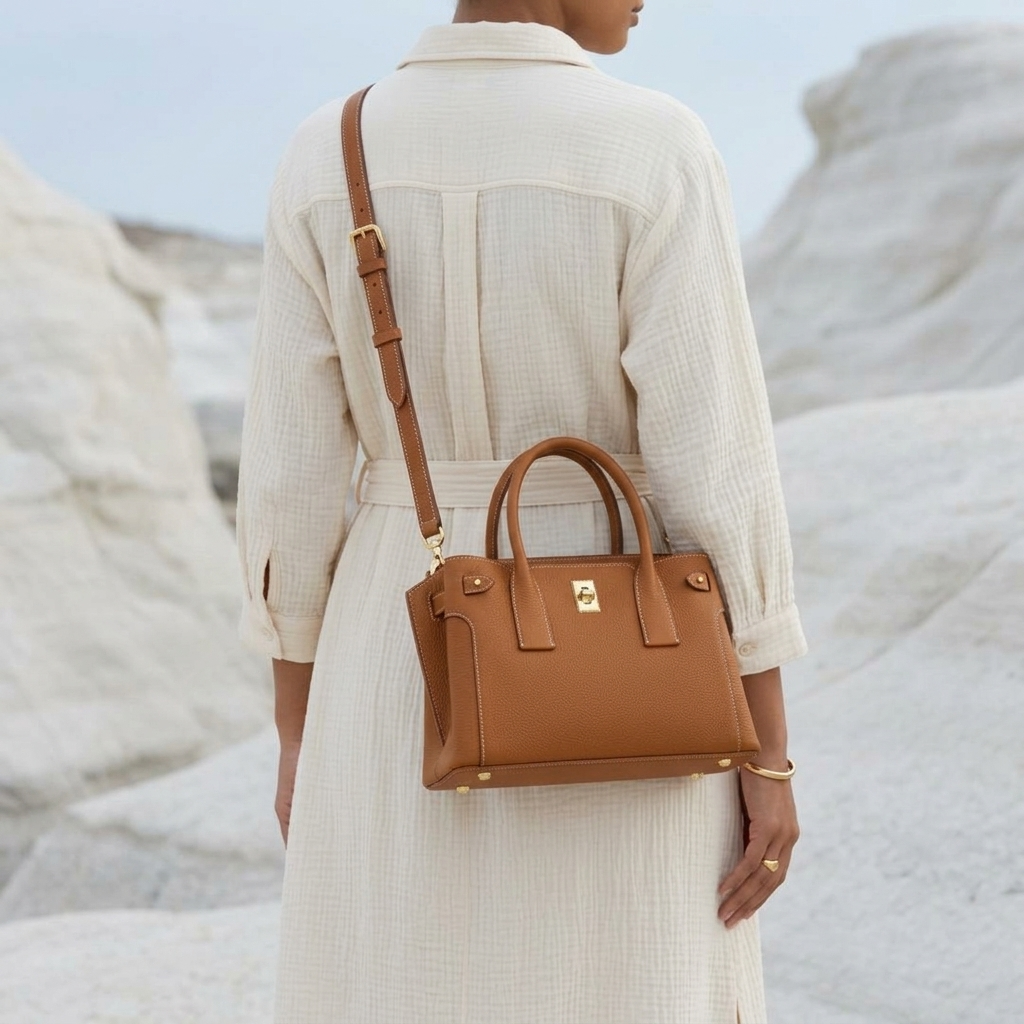 Monica Bag in Pure Leather - By Qivii