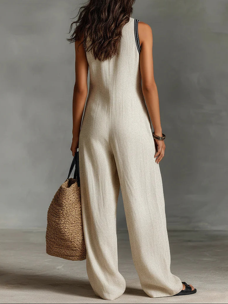 Maureen | Relaxed Wide Leg Summer Jumpsuit by Qivii