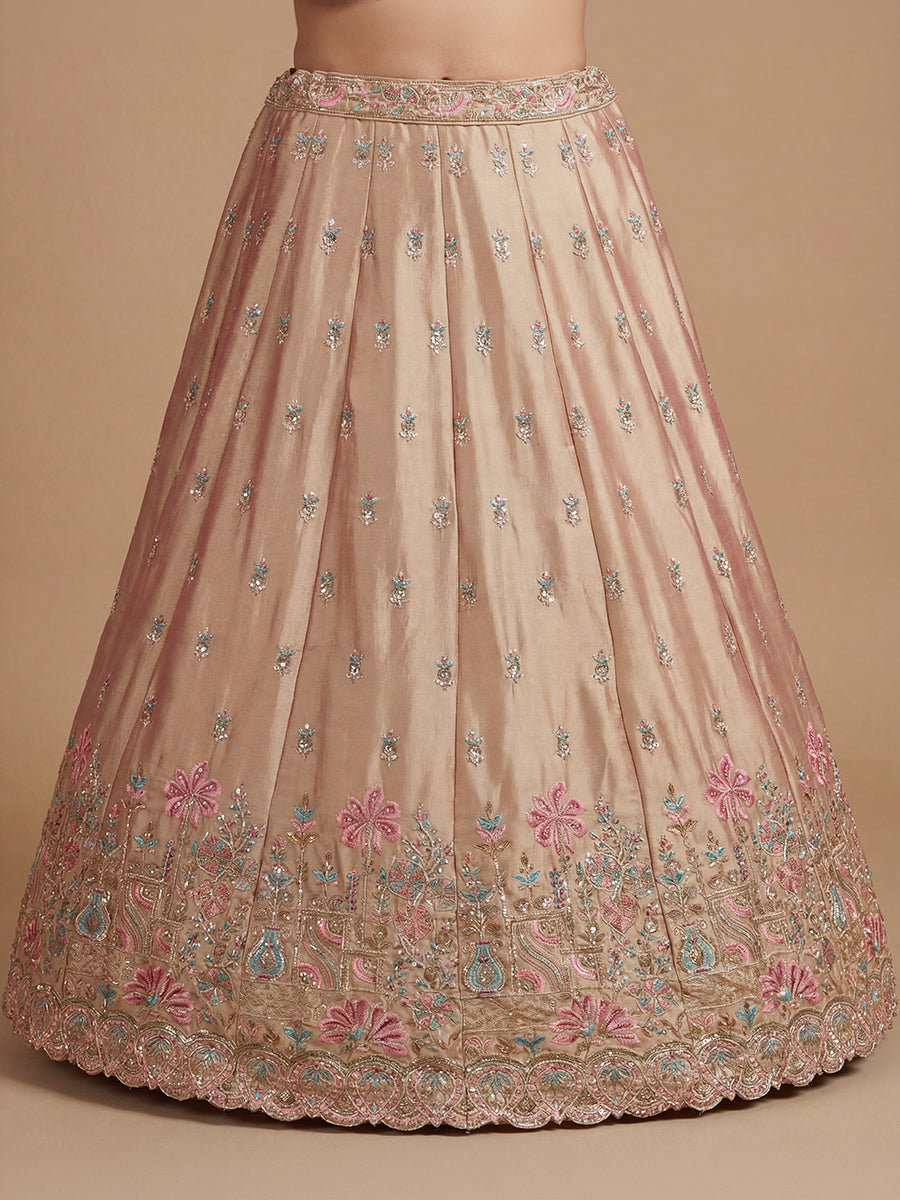 Nude - Georgette Sequins embroidery Lehenga choli & Dupatta