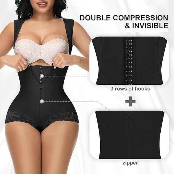 Shapshe® Leopard High Compression Open Bust Tummy Control Body Shaper