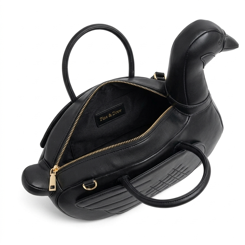 Cygne Noir Bag in Vegan Leather - By Qivii