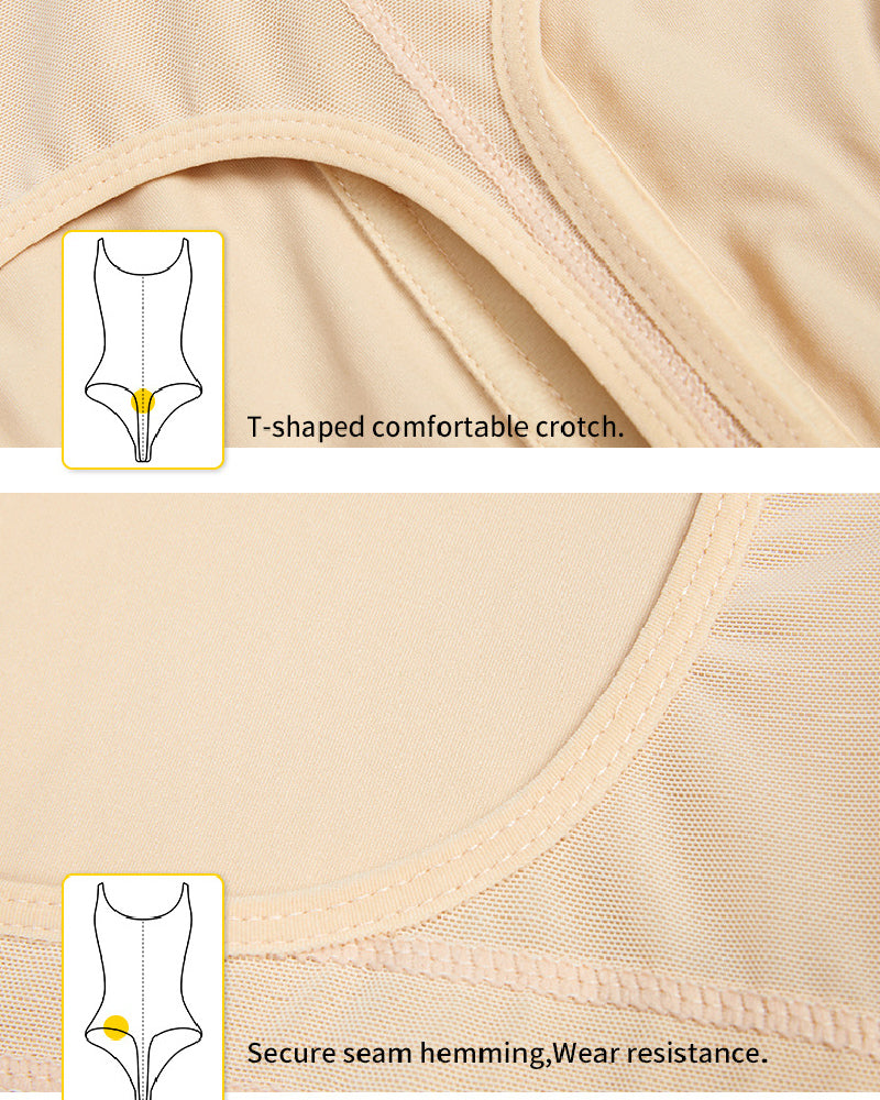 Women's Sexy Tummy Control Open Bust Body Shaper Zipper Plus Size Thong Shapewear - By Qivii