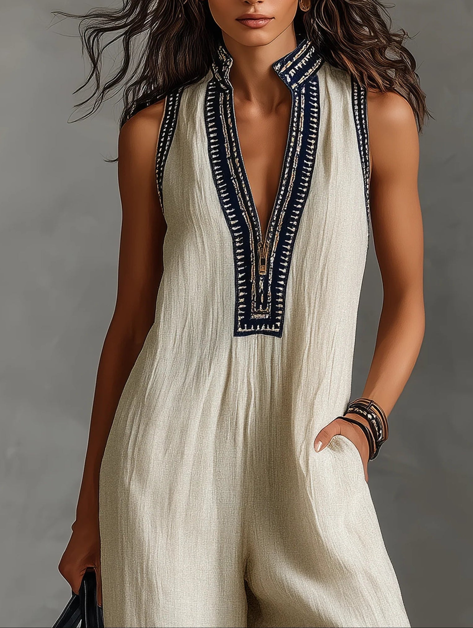 Maureen | Relaxed Wide Leg Summer Jumpsuit by Qivii