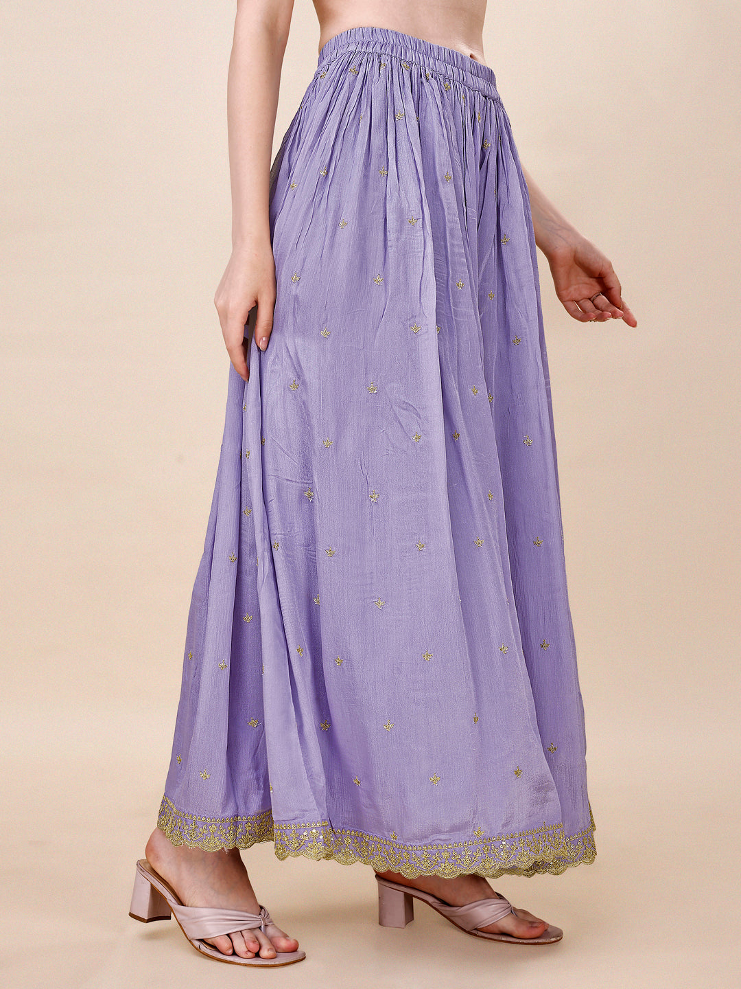 Light Purple Jacquard Sharara Suit Set