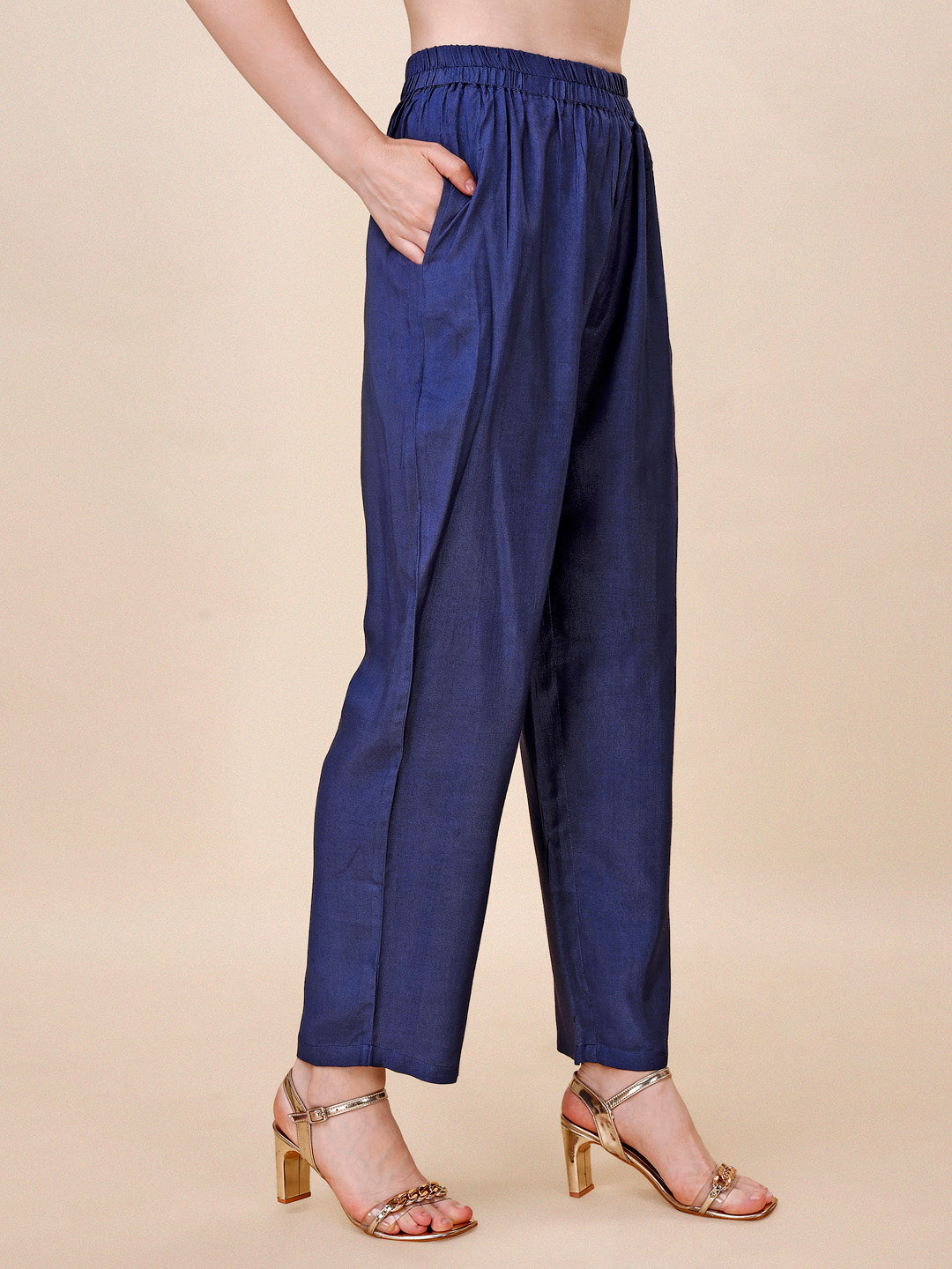 Blue Bandhani Print Jacquard Kurta Suit Set