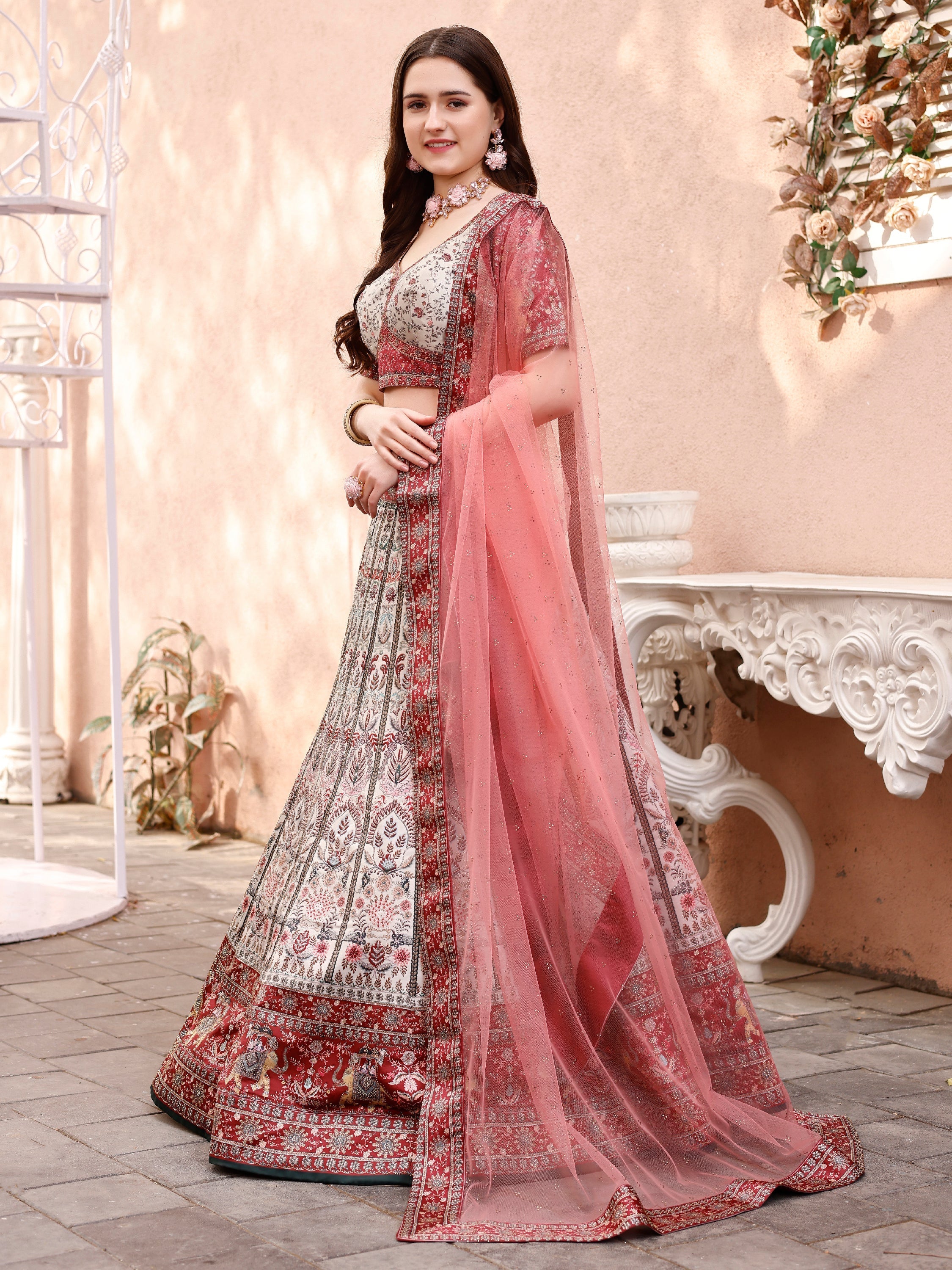 Sparkling Splendor: Swarovski Designer Lehengas for Bridal Elegance - qivii