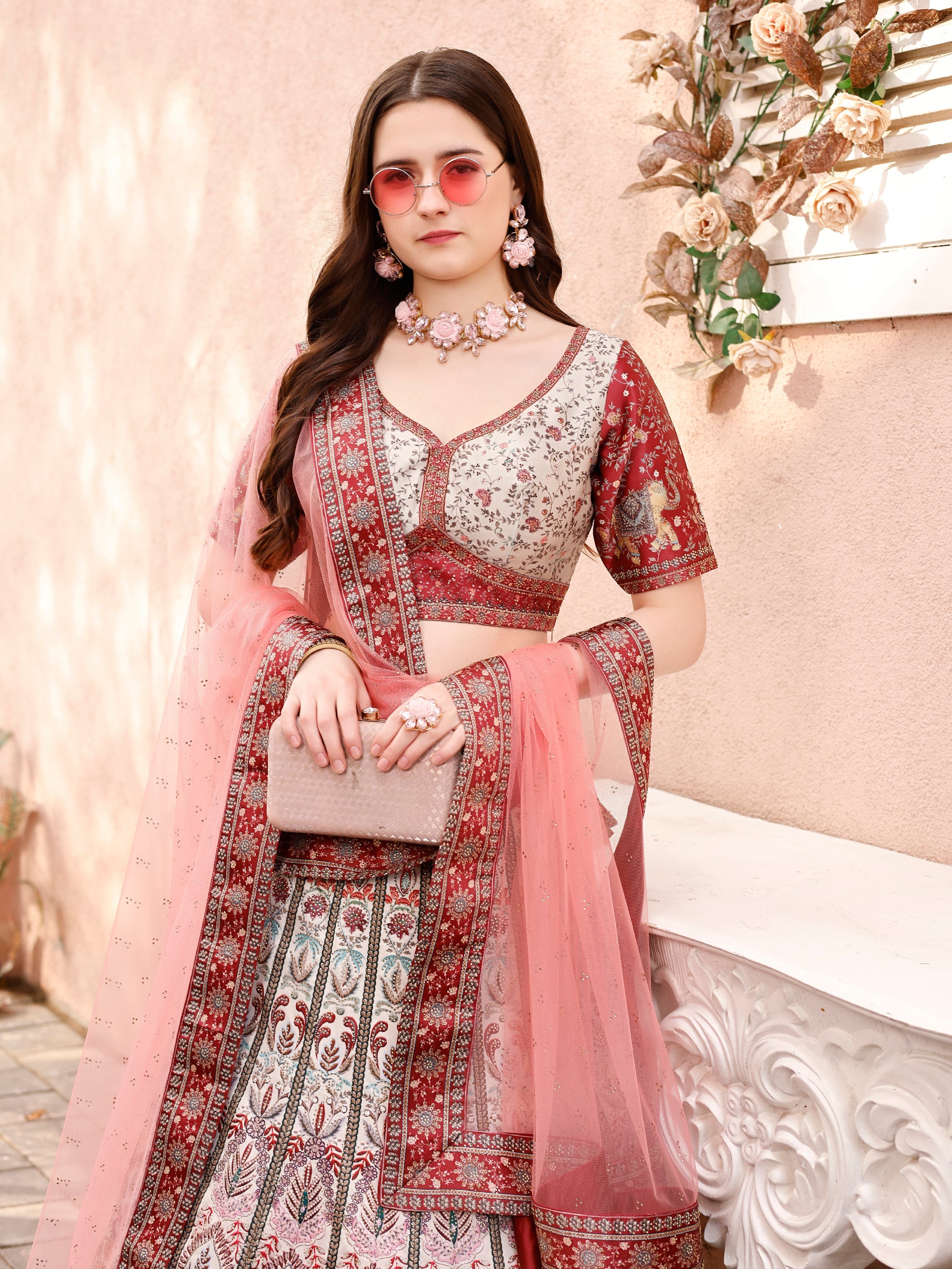 Sparkling Splendor: Swarovski Designer Lehengas for Bridal Elegance - qivii