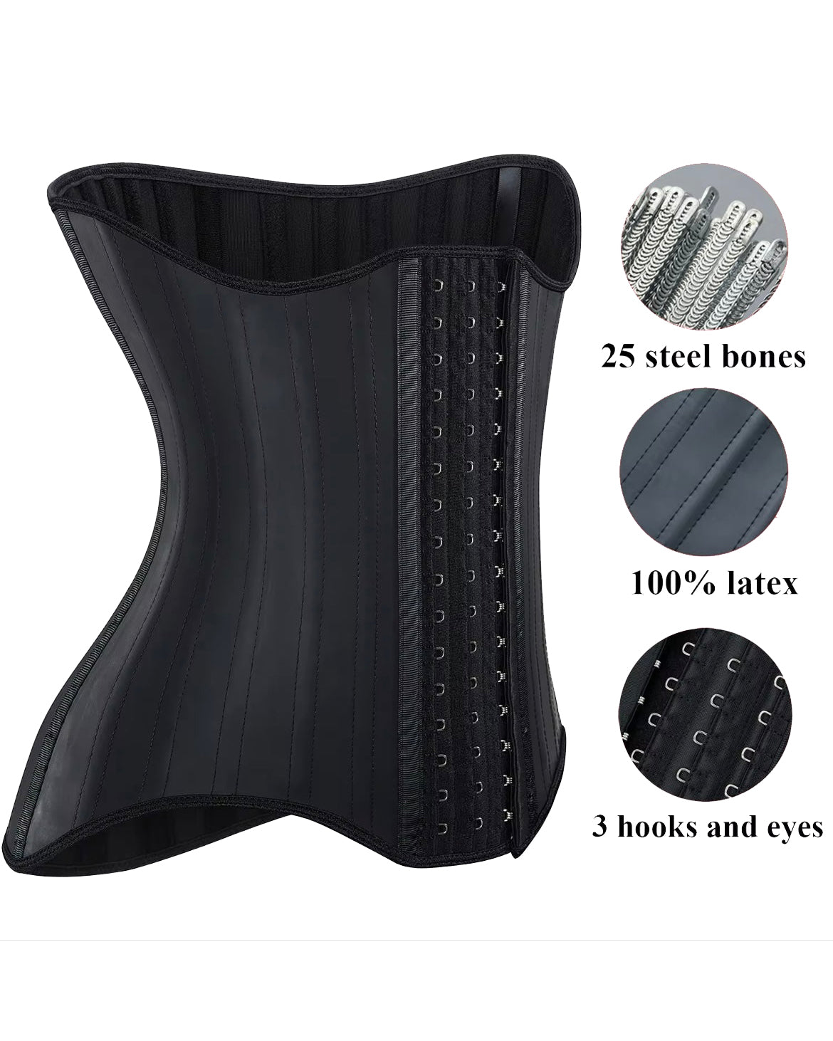 Latex Waist Trainer 25 Steel Bone Binders Corset Fajas Colombian Slimming Belt - By Qivii