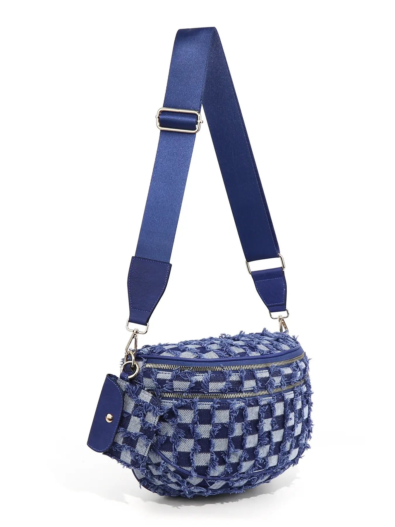 Ounamei Checkered Crossbody Bum Bag for Women Large Capacity Belt Bag for Moms & Everyday Travel