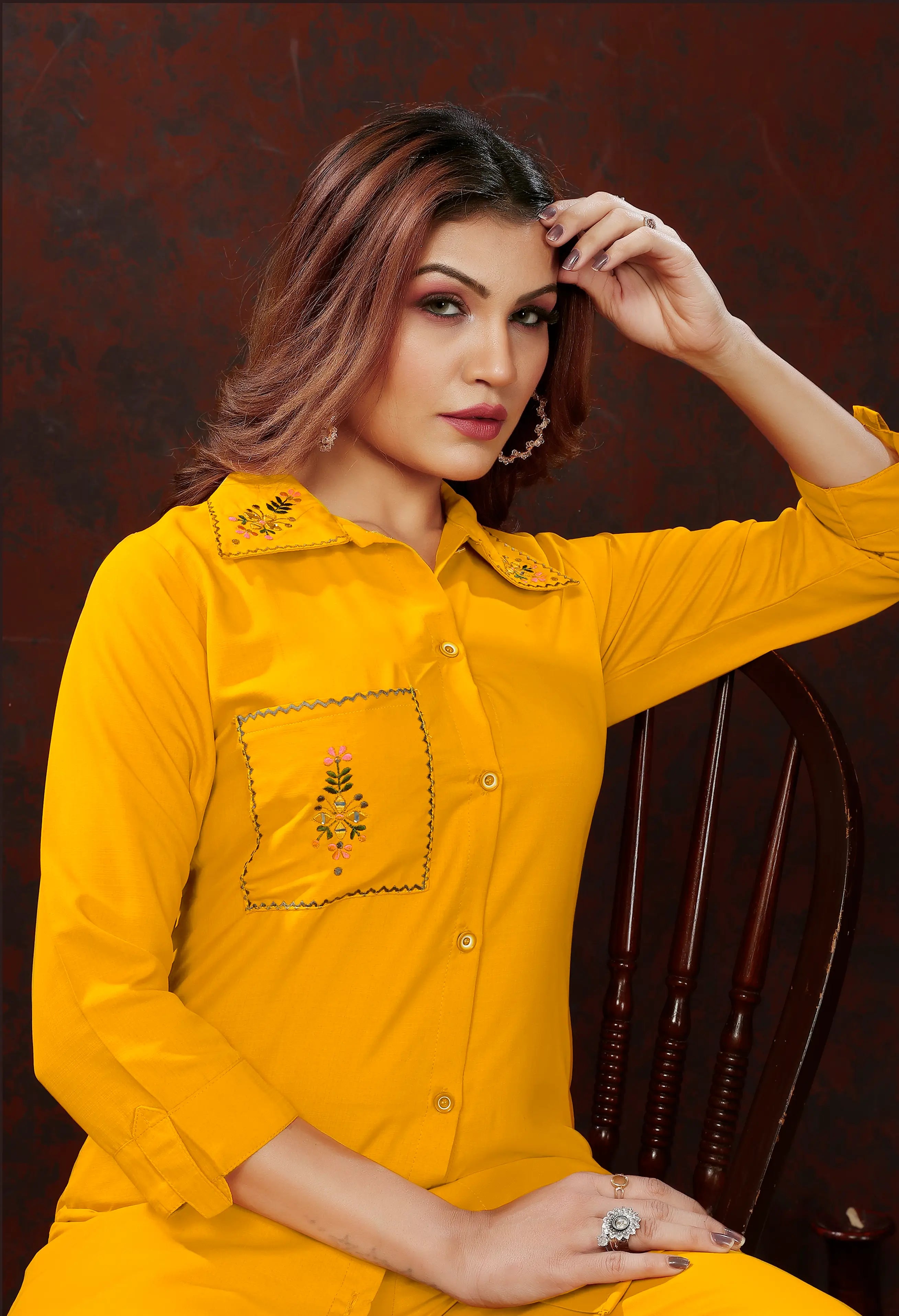 Yellow Cotton Co-ord Set - qivii