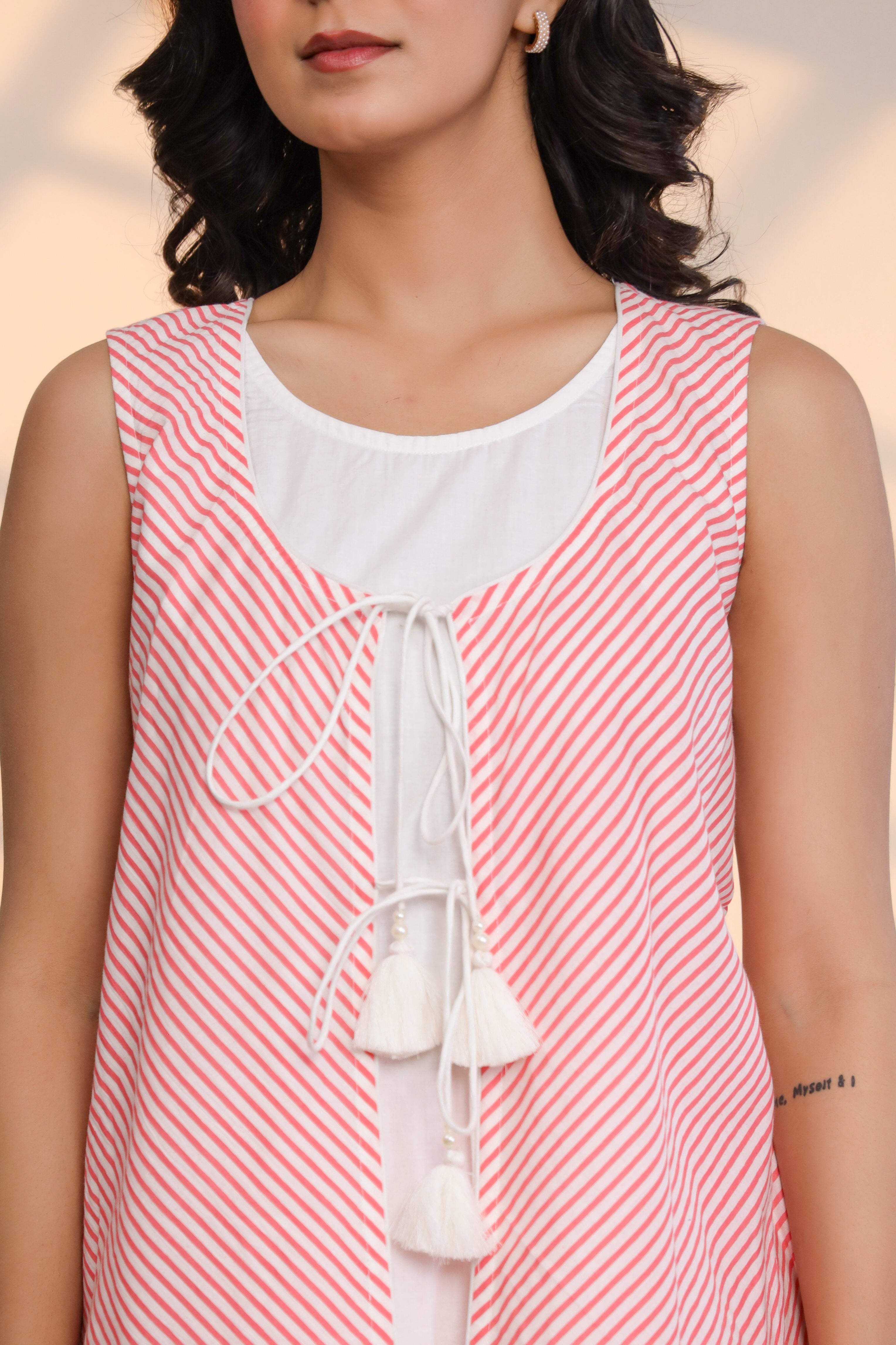 Ballet Pink Cotton Hand Block Printed Co- Ord Set - By Ragavi - qivii