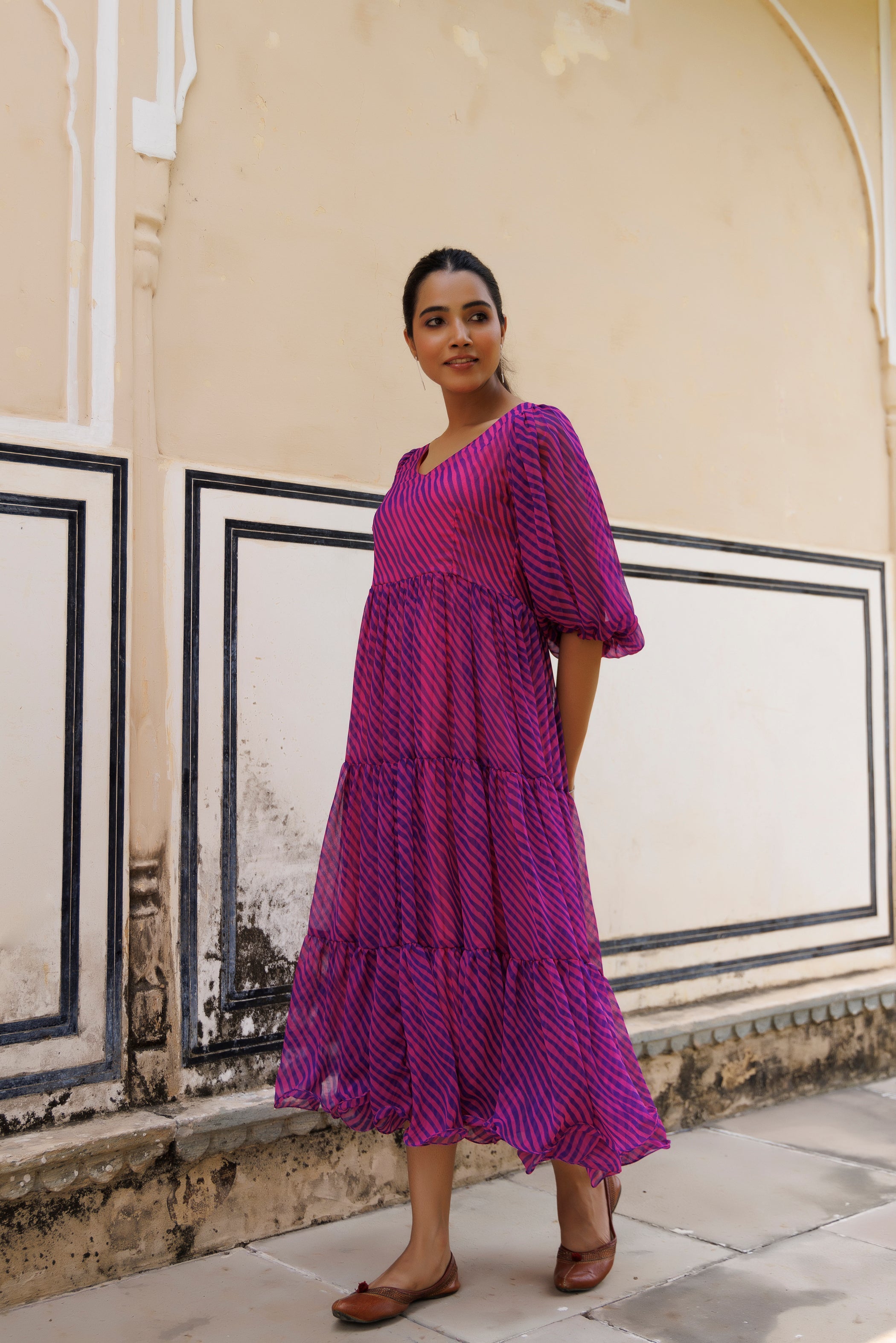 Rosebud Leheriya Dress - By Ragavi - qivii