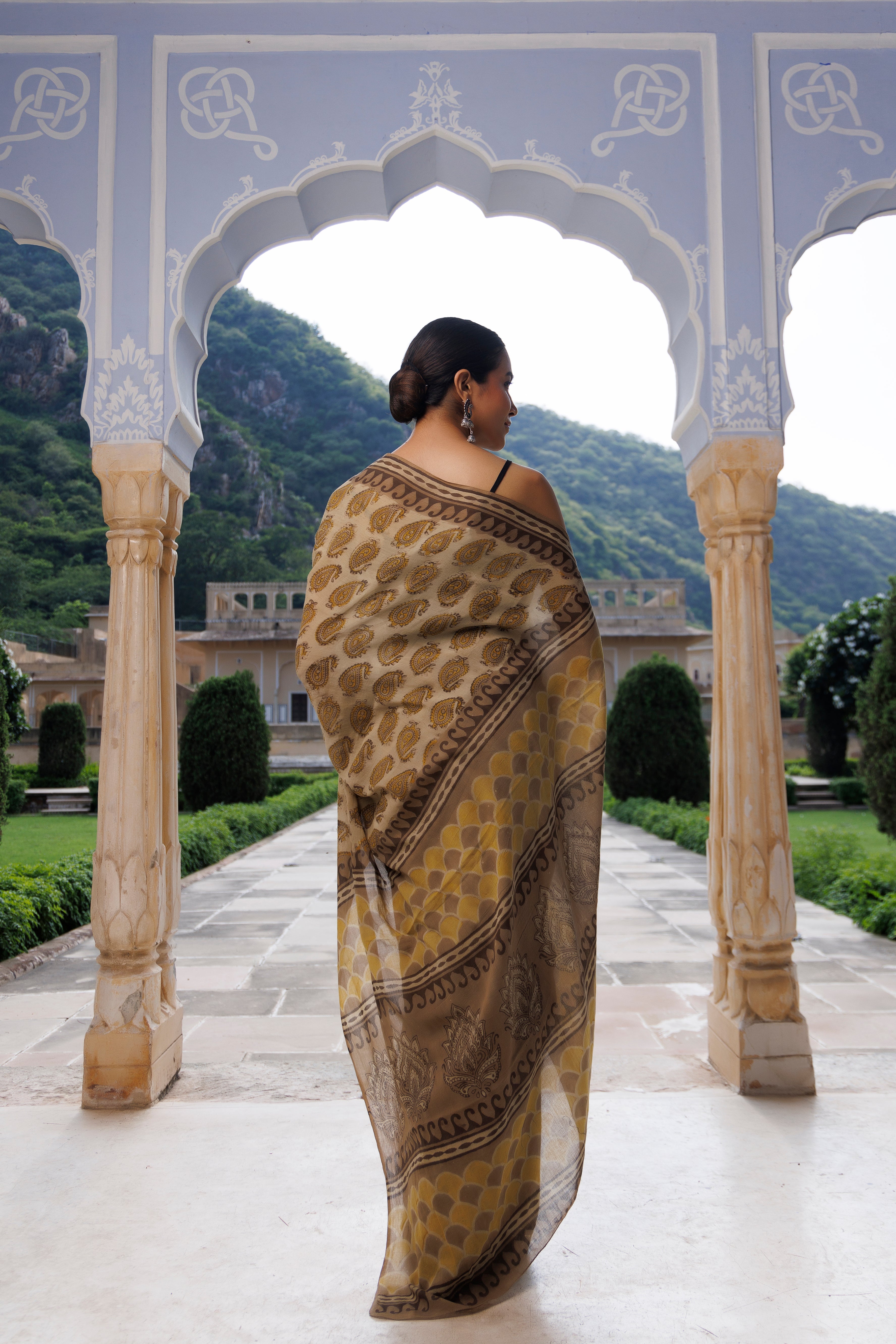 Paisley Kashish Traditional Jaipuri Printed Chanderi Saree - By Ragavi - qivii