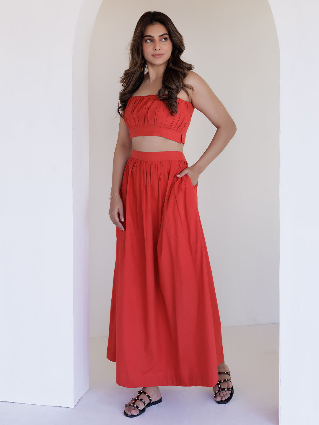 Aurora Red Co-Ord Set - By Ragavi - qivii