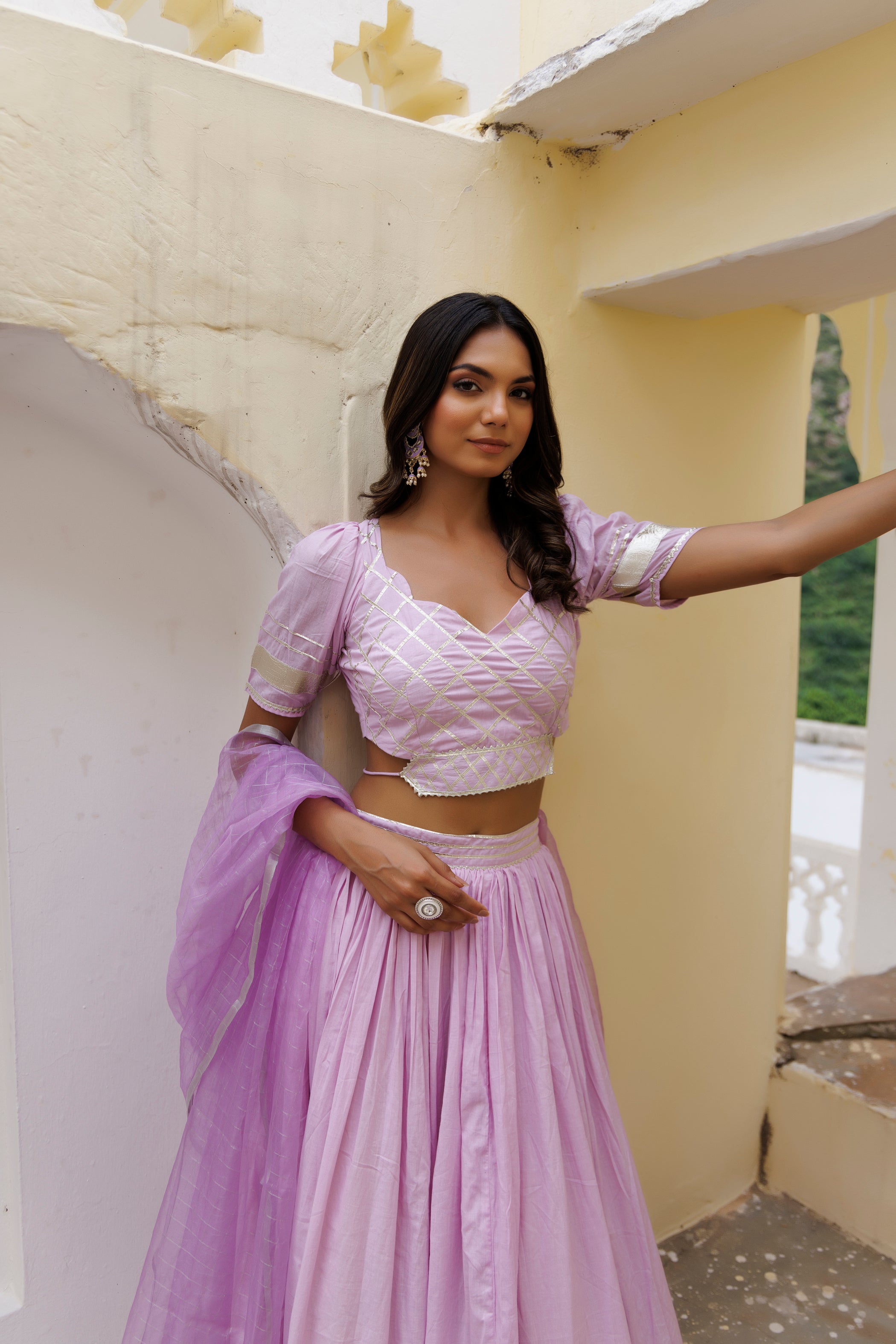 Festival Bloom Lilac Lehenga Set - By Ragavi - qivii