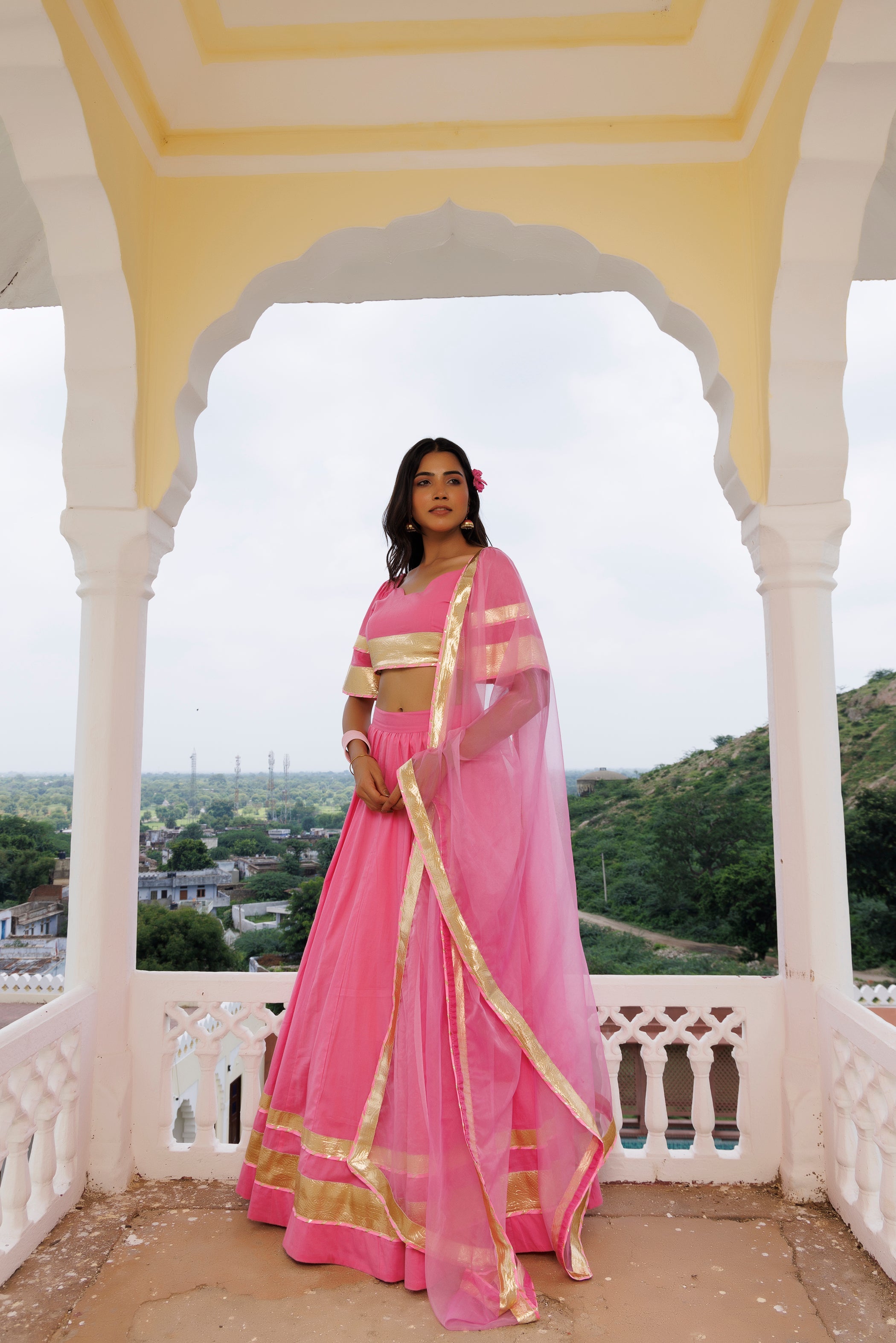 Calypso Coral Pink Lehenga Set - By Ragavi - qivii