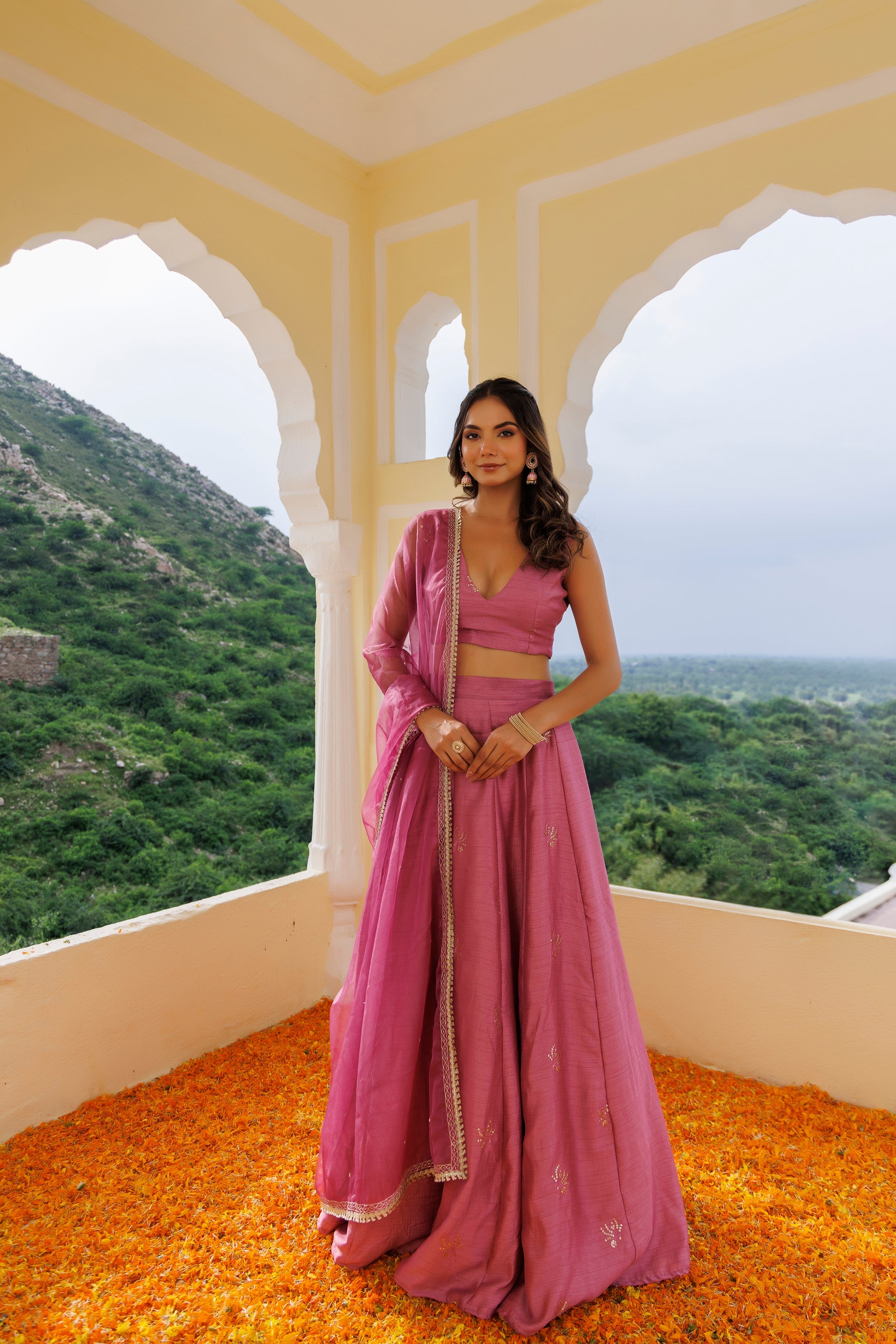 Rose Wine Pink Lehenga Set - By Ragavi - qivii