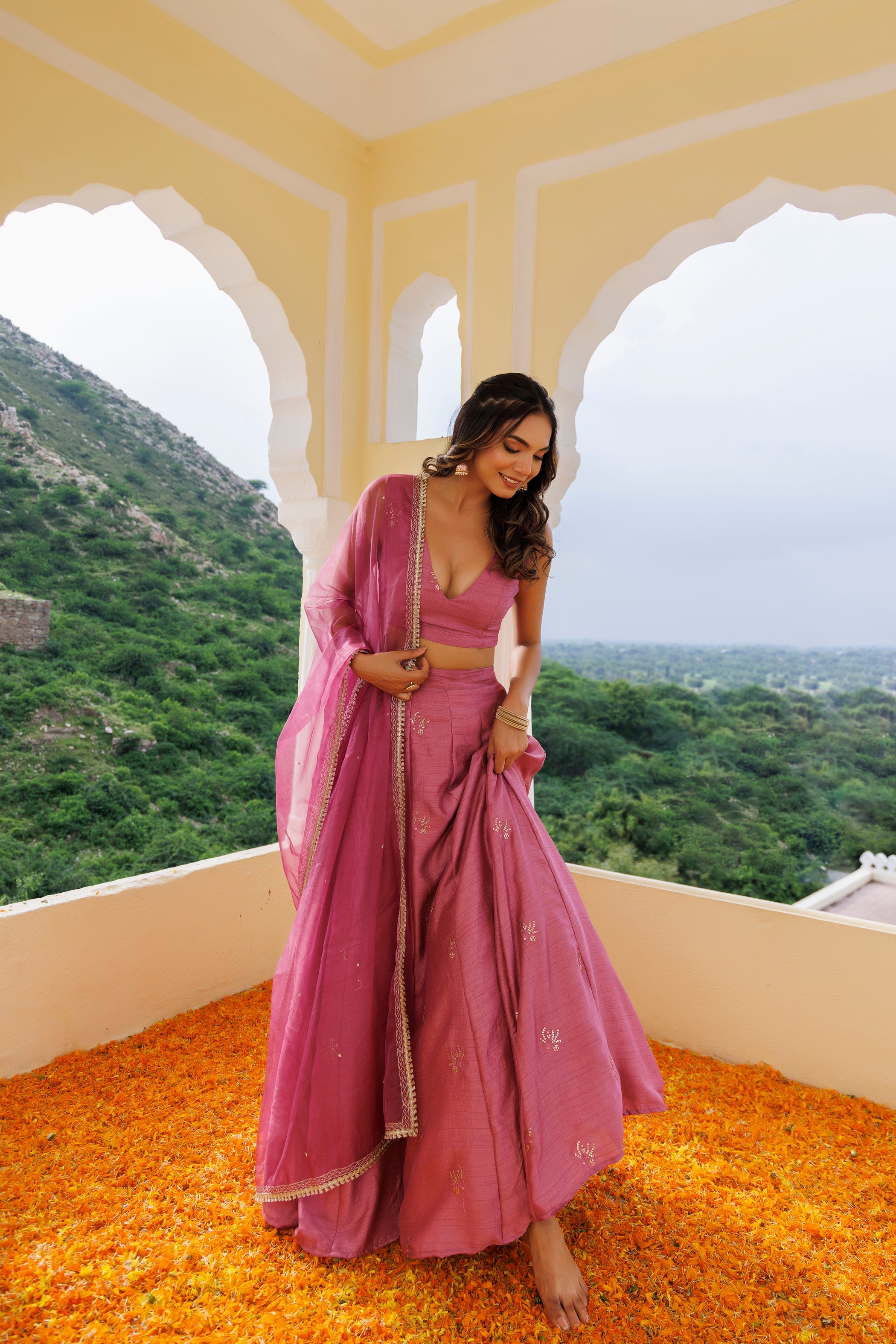 Rose Wine Pink Lehenga Set - By Ragavi - qivii