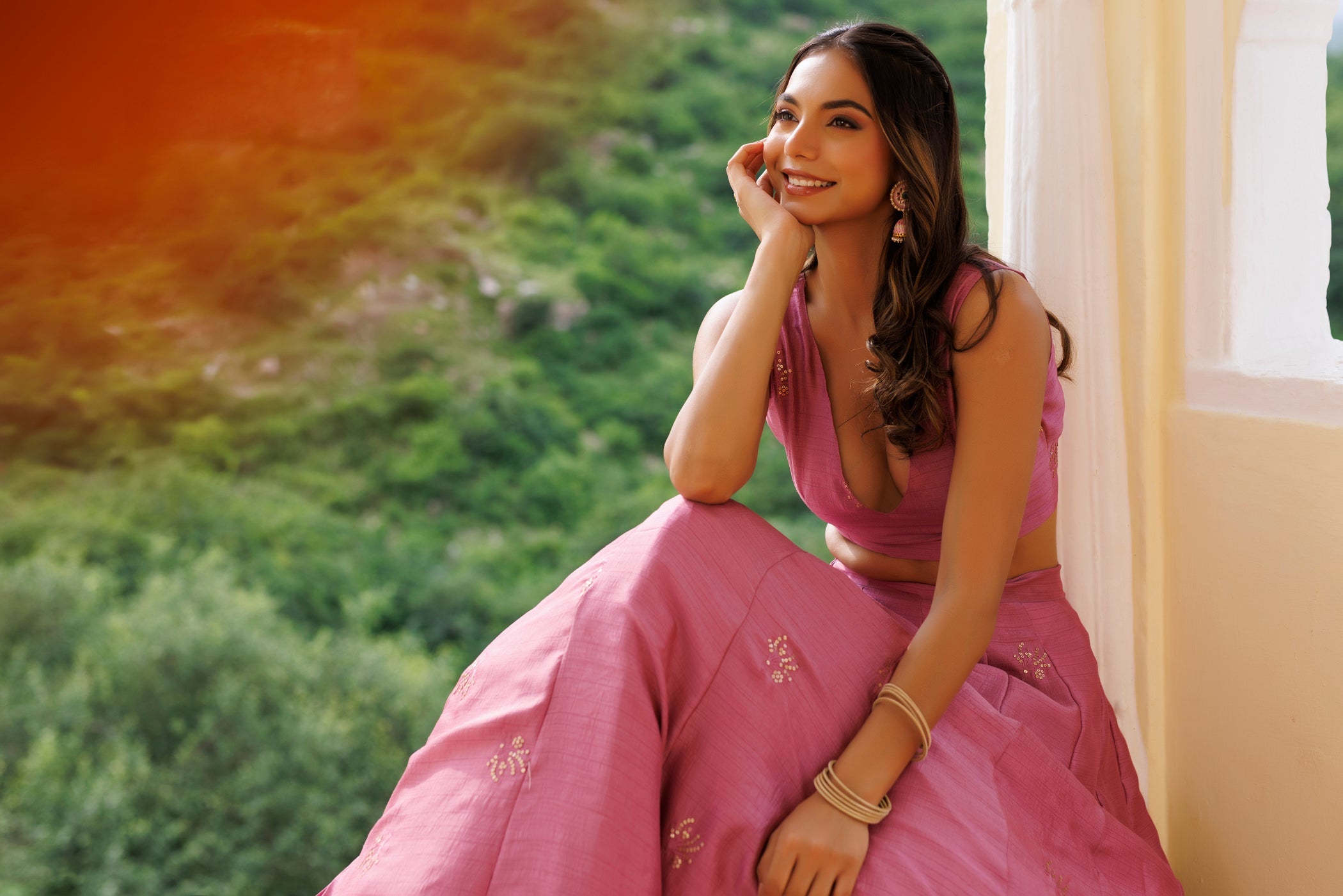 Rose Wine Pink Lehenga Set