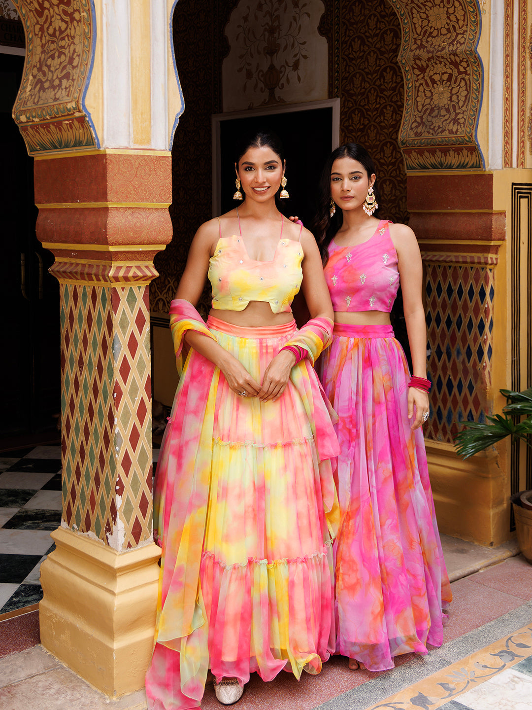 Raspberry Pink Chiffon Lehenga Set - By Ragavi - qivii