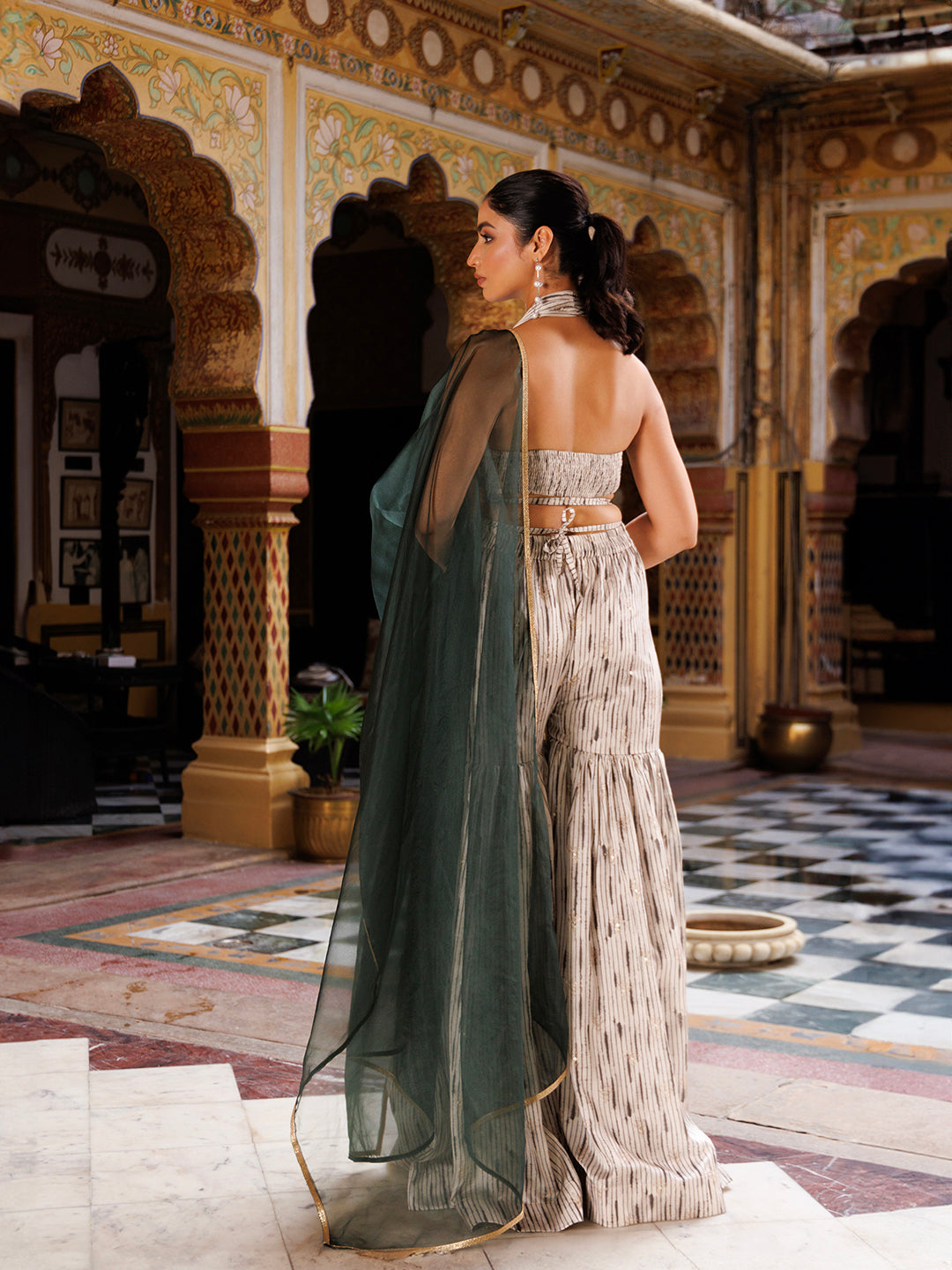 Northern Droplet Grey Green Co- Ord Set - By Ragavi - qivii