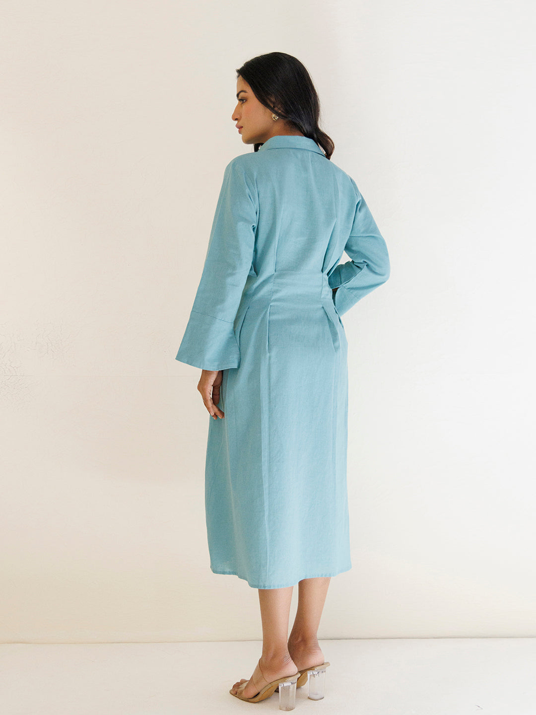 Asher Blue Midi Dress - By Ragavi - qivii