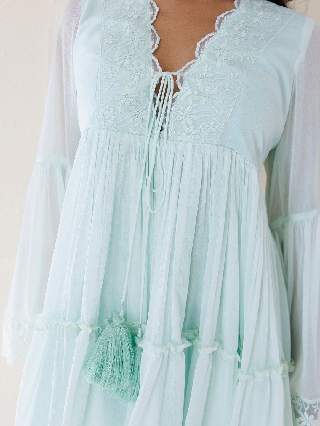 Blue Flox Chiffon Dress - By Ragavi - qivii