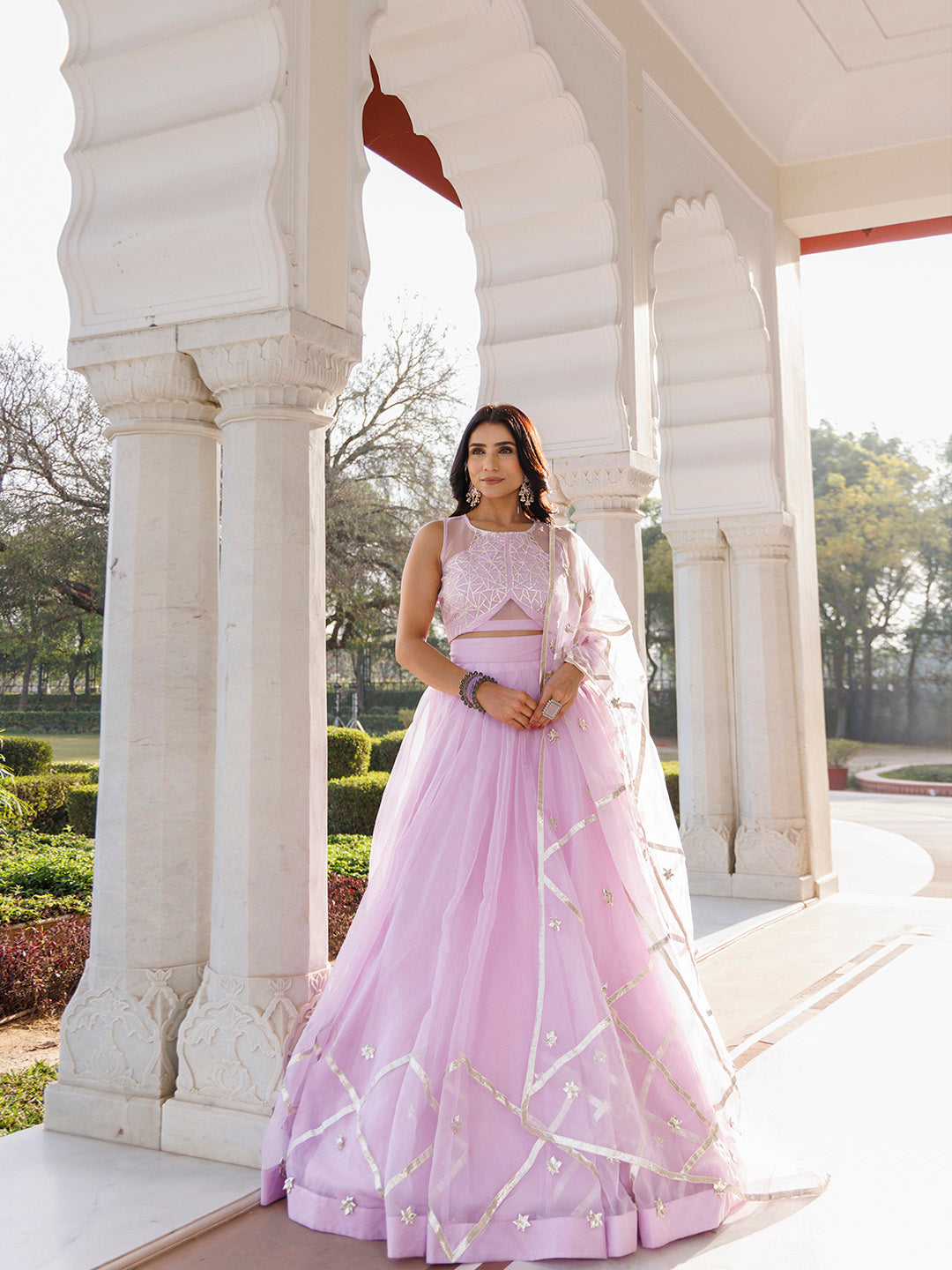 Petal Purple Organza Lehenga Set - By Ragavi - qivii