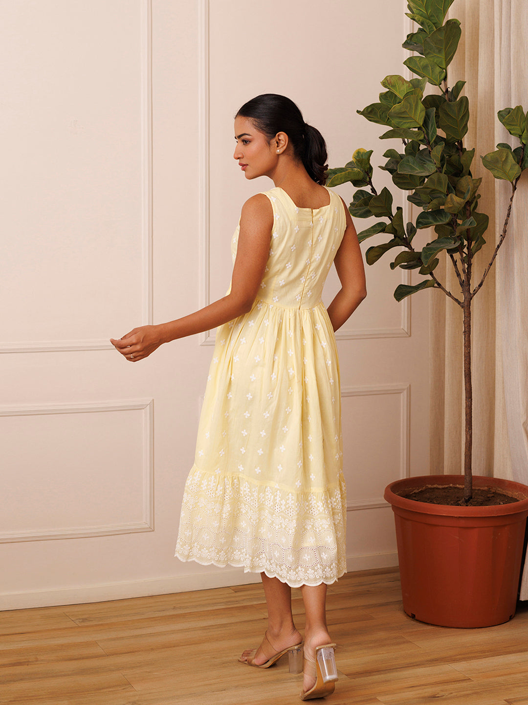 Daffodil Yellow Cotton Dress - By Ragavi - qivii