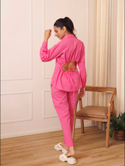Persian Pink Cotton Co- Ord Set by ragavi
