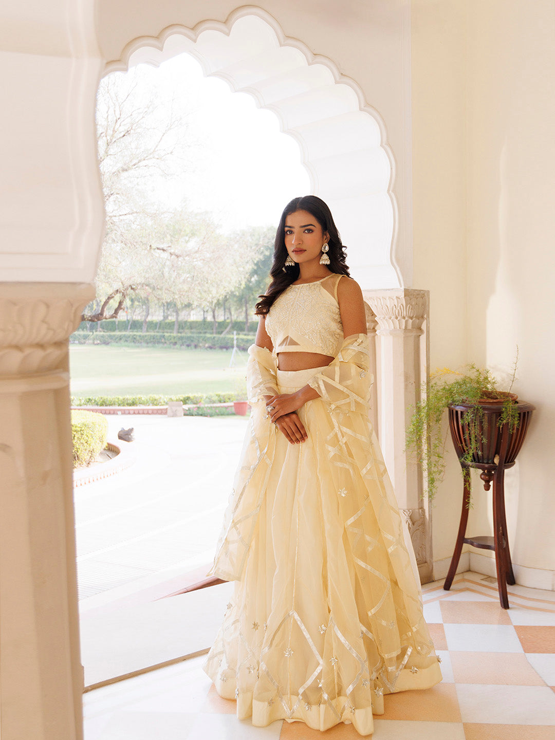 Petal Yellow Organza Lehenga Set - By Ragavi - qivii