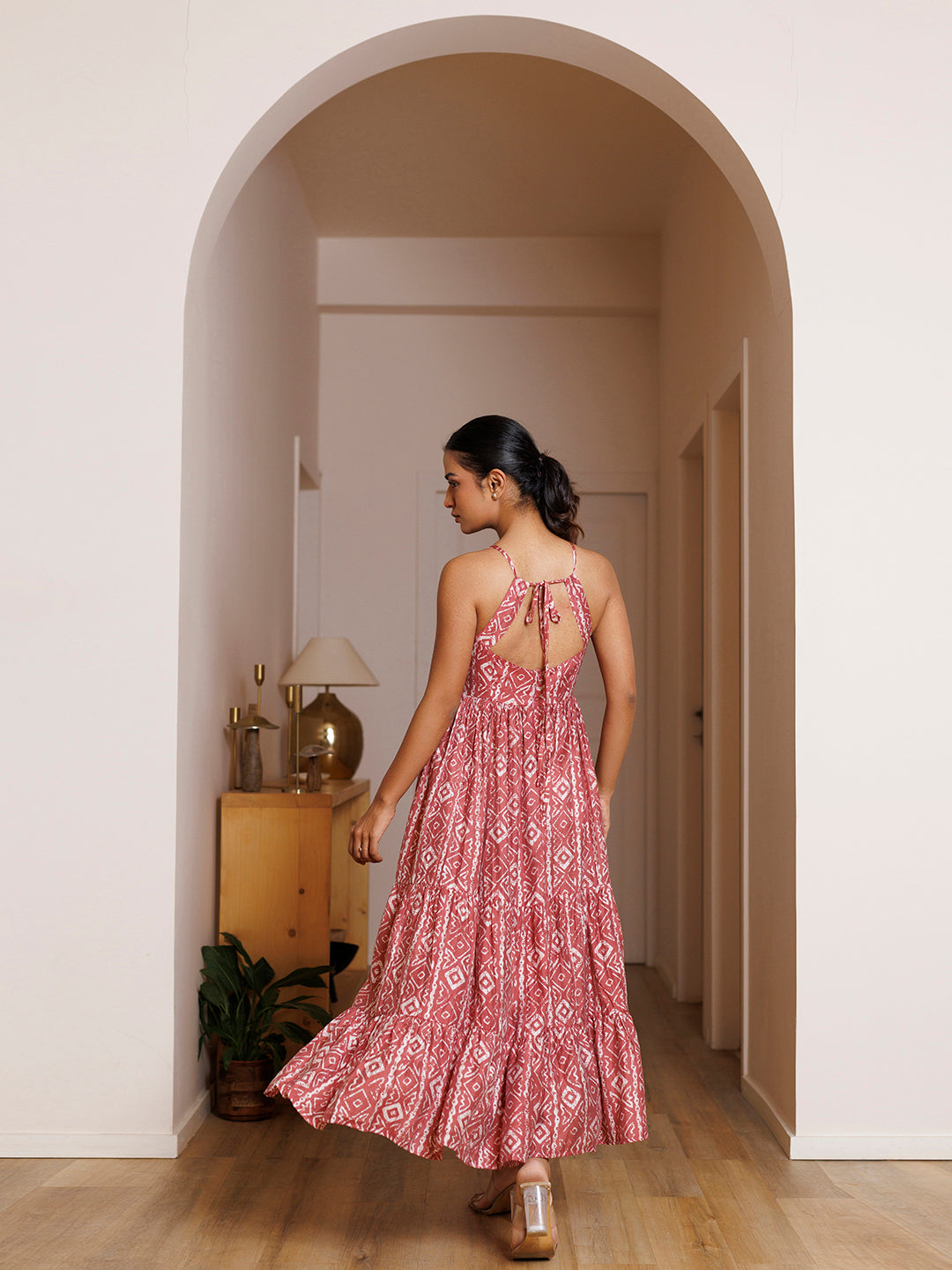 Buckeye Belle Pink Printed Chanderi Dress - By Ragavi - qivii