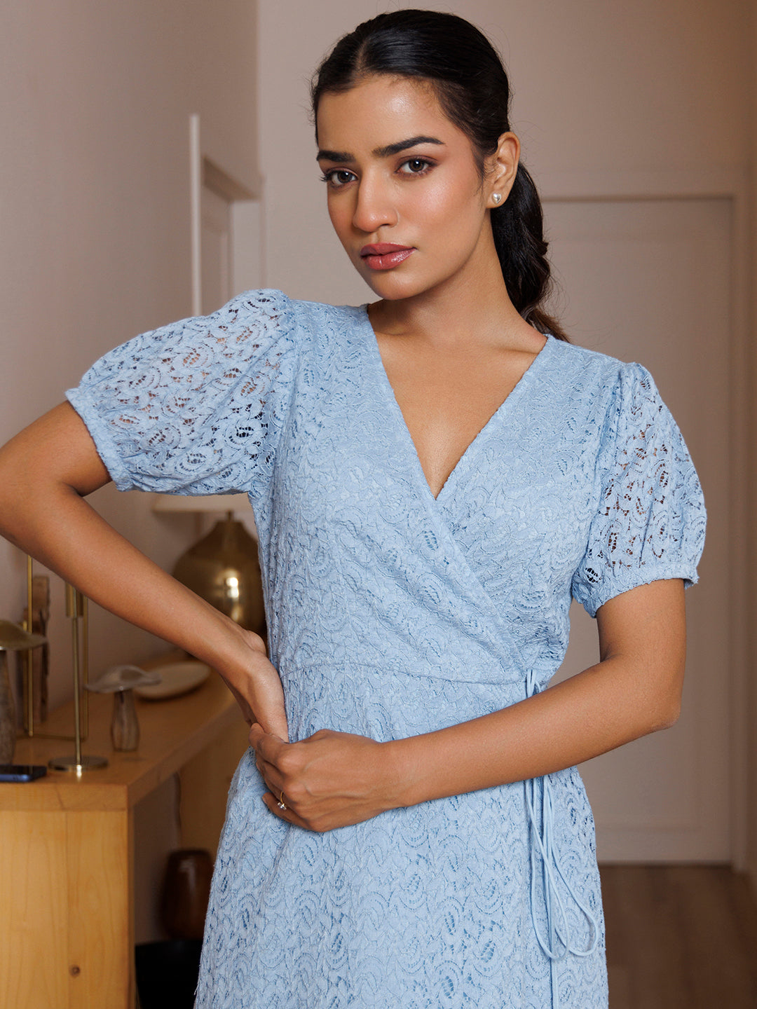 Butterfly Pea Blue Cotton Net Dress