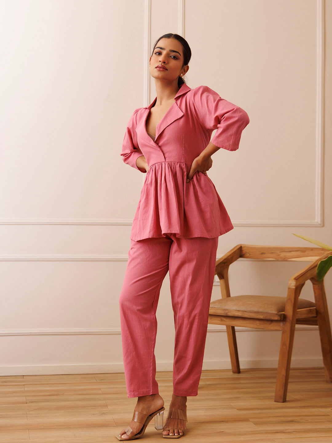 Bleeding Heart Pink Co- Ord Set - By Ragavi - qivii