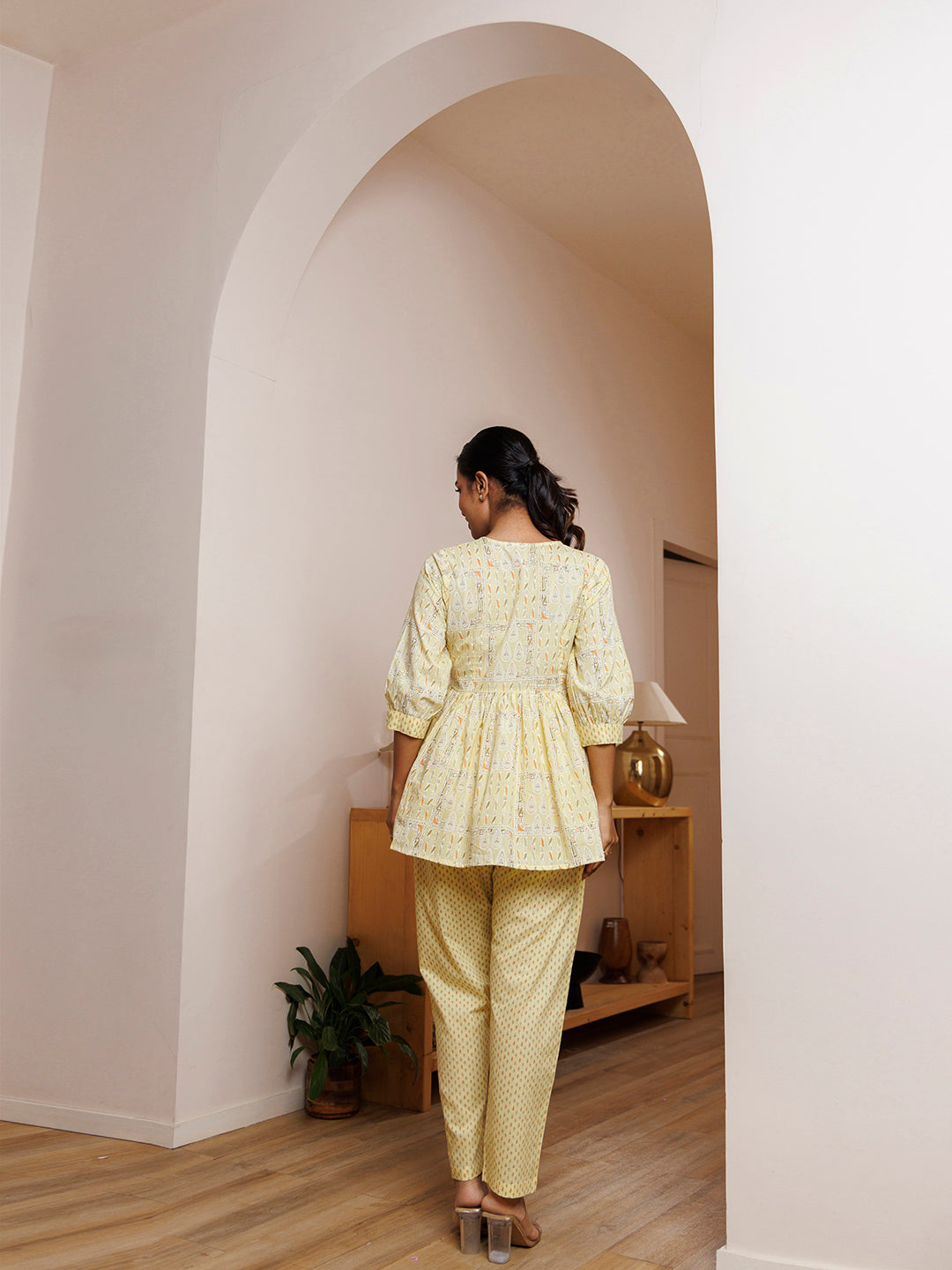 Witch Hazel Yellow Cotton Printed Co -Ord Set