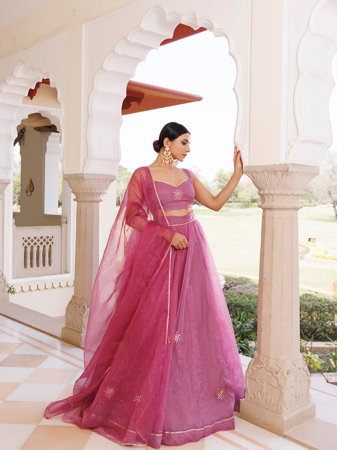 Bejewelled Purple Mukaish Work Lehenga Set - By Ragavi - qivii