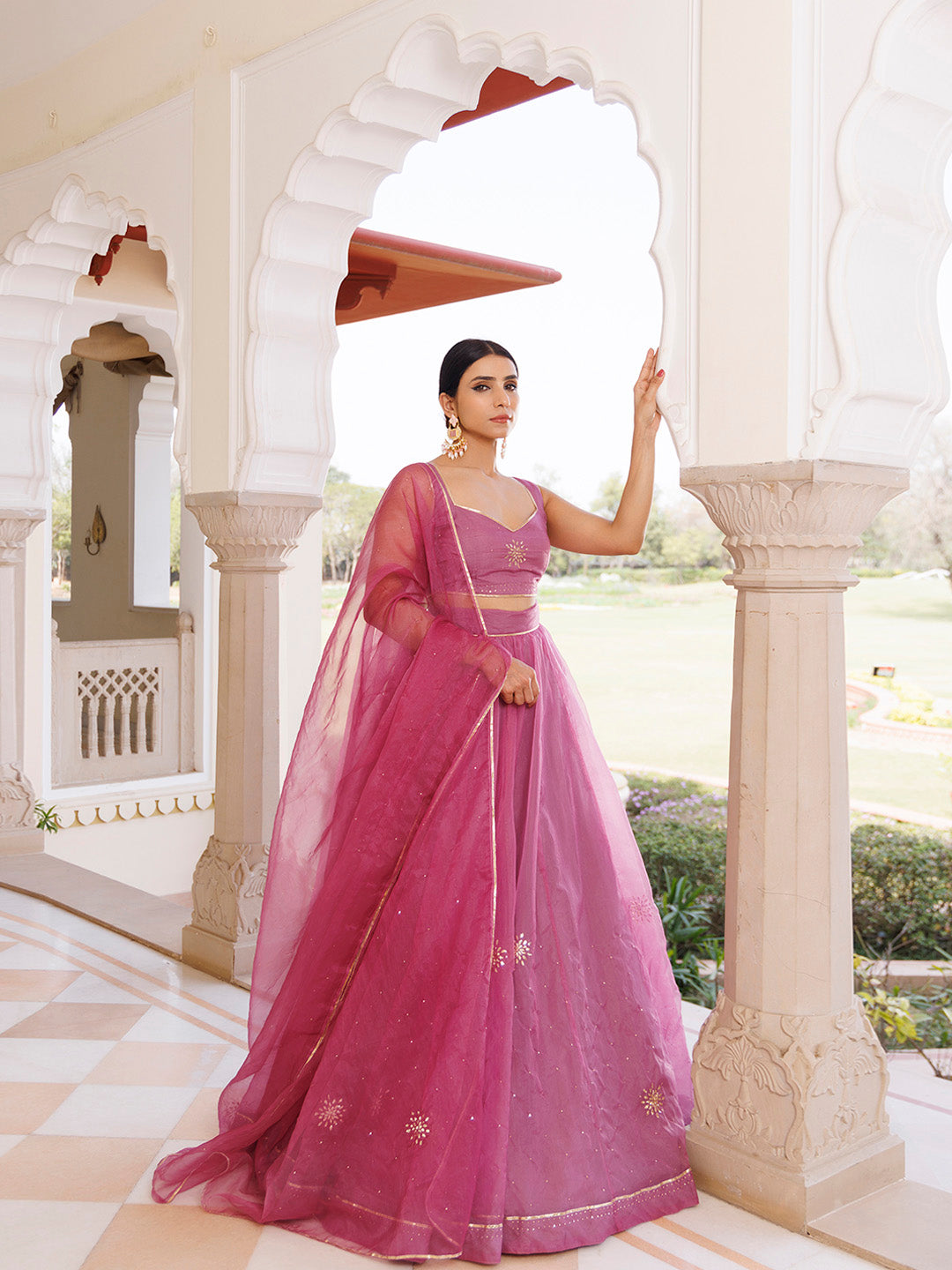 Bejewelled Purple Mukaish Work Lehenga Set - By Ragavi - qivii