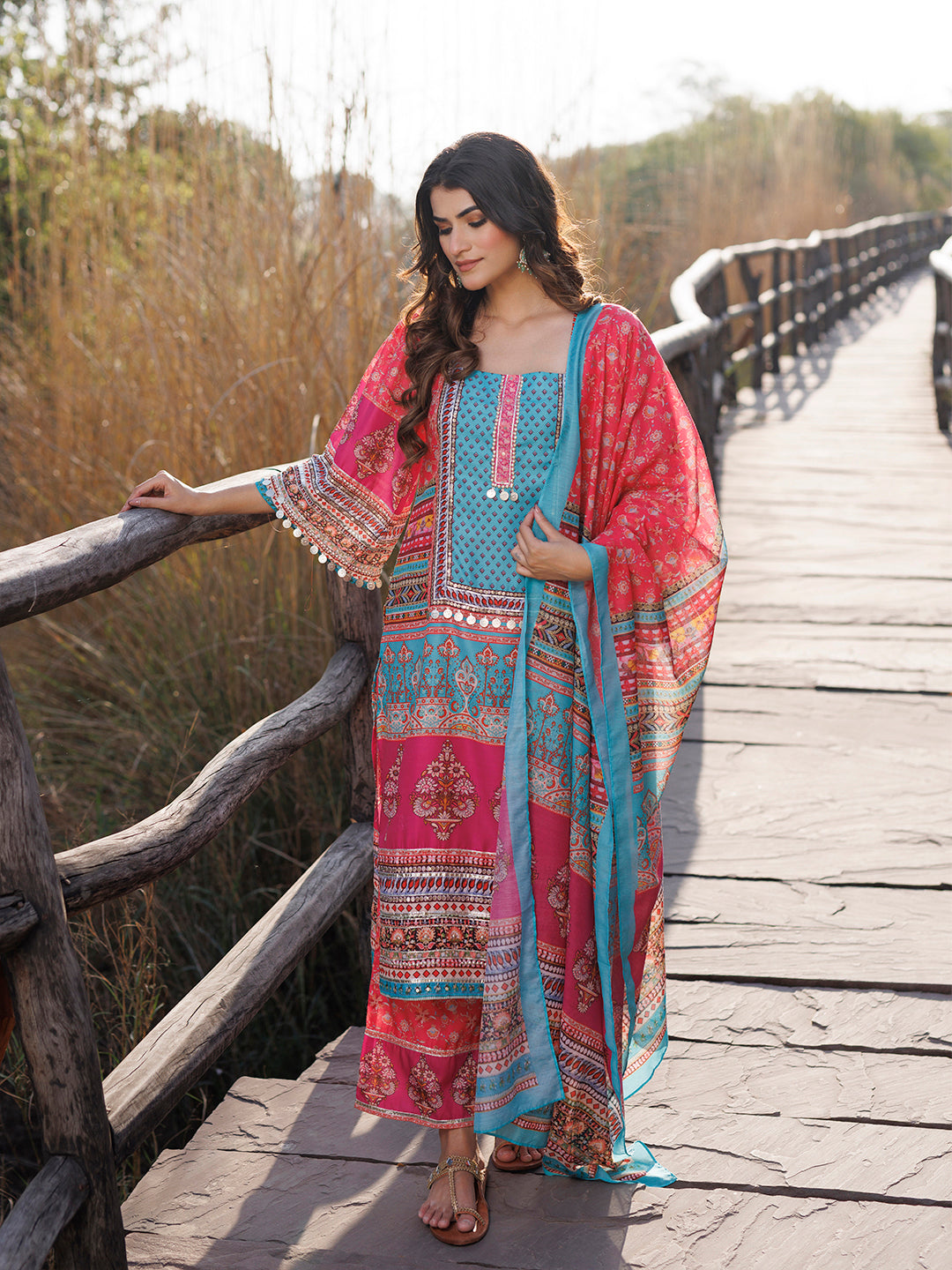 Persimmon Pink Muslin Kurta Set - By Ragavi - qivii