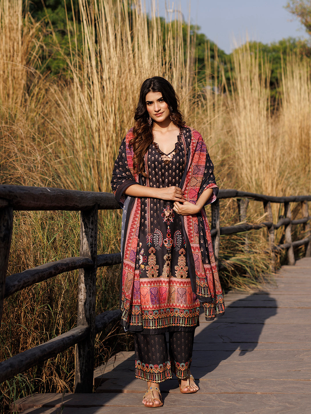 Ebony Black Muslin Kurta Set - By Ragavi - qivii