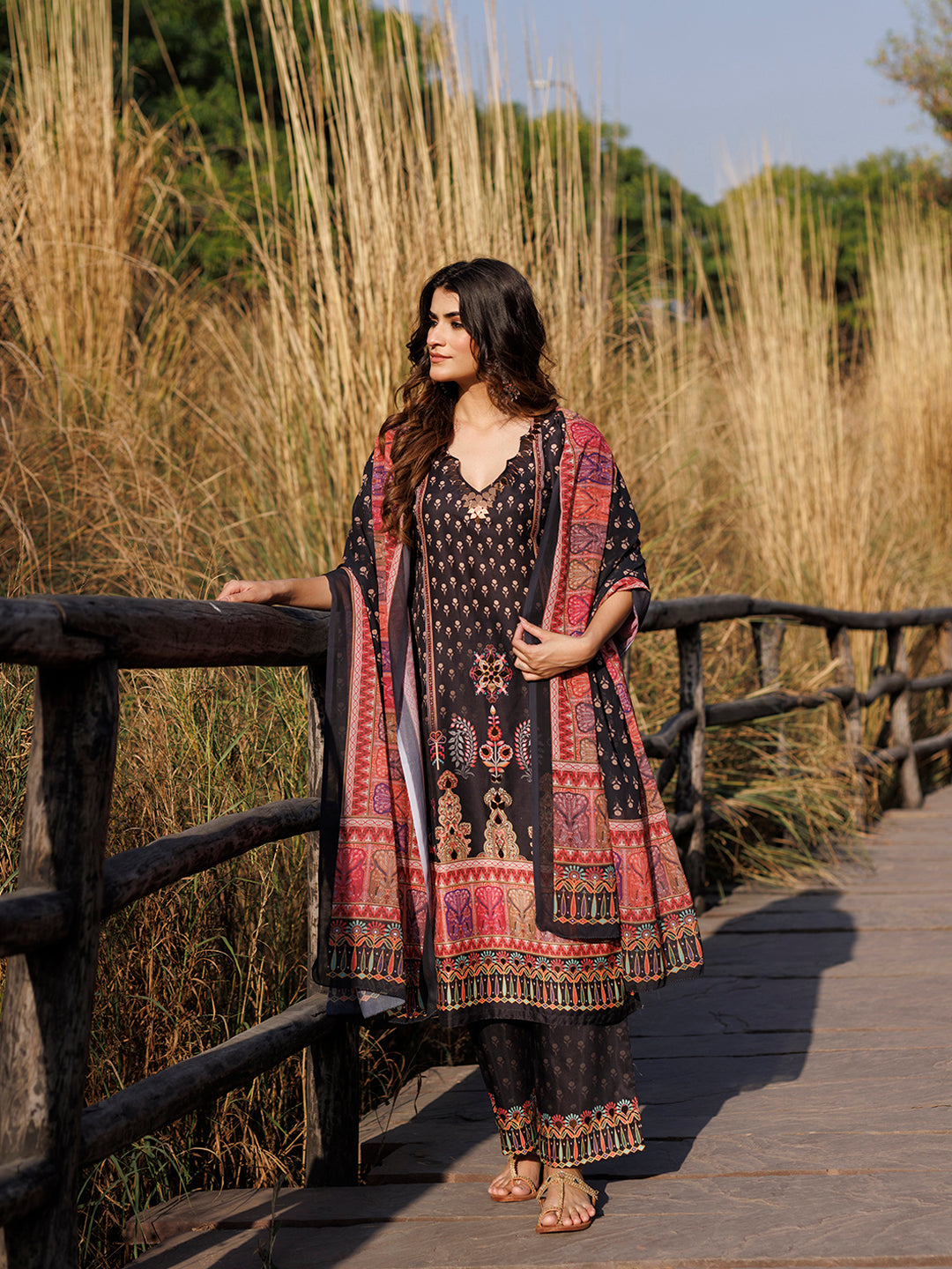 Ebony Black Muslin Kurta Set - By Ragavi - qivii